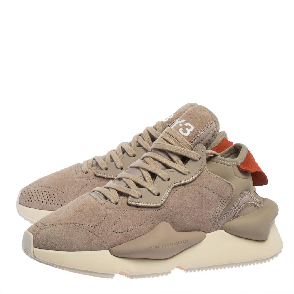 Y-3 Kaiwa Beige Wildleder Lace Up Sneakers Größe 38.5 1