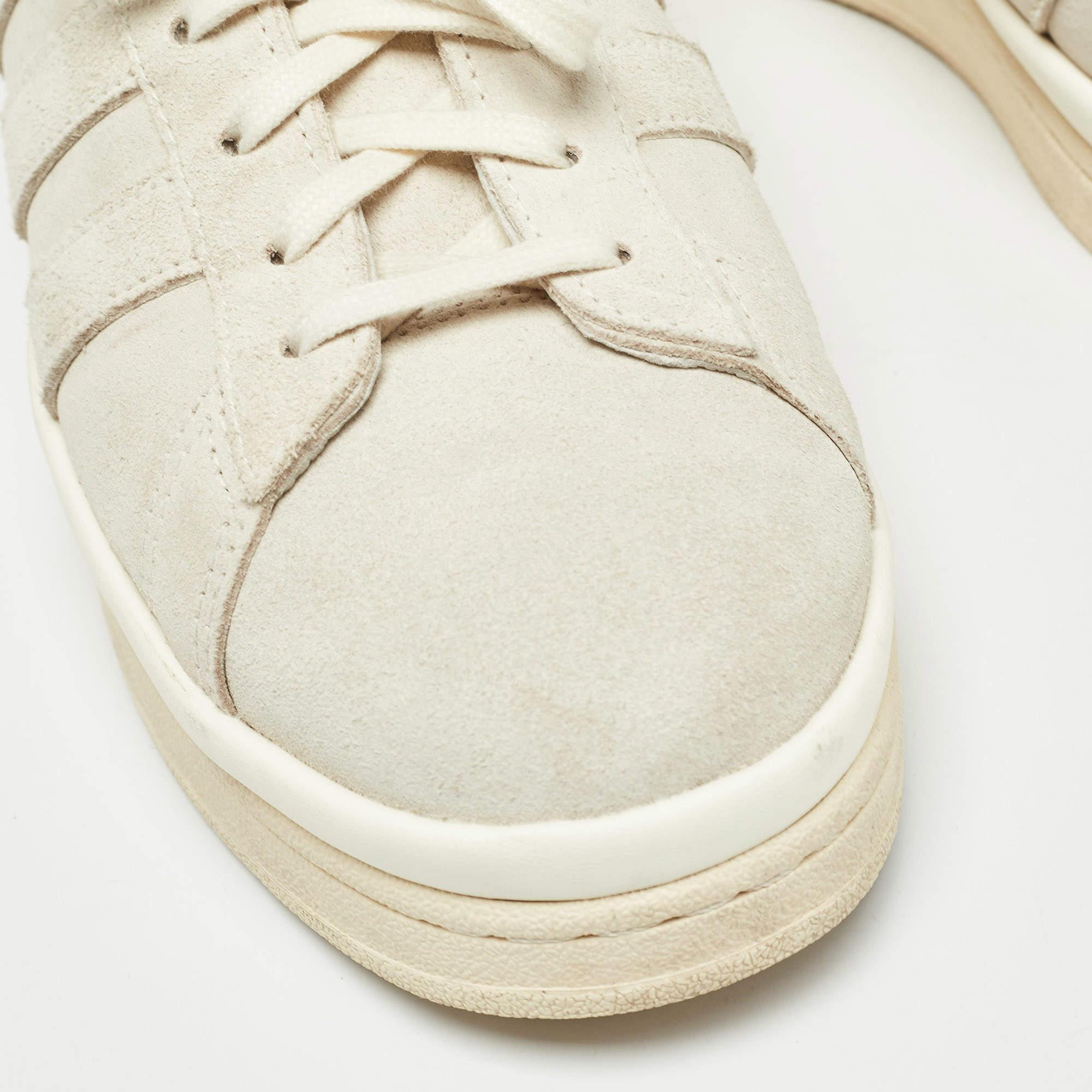 Y-3 Off White Wildleder-Sneakers mit Schnürung Größe 44,5 im Angebot 2