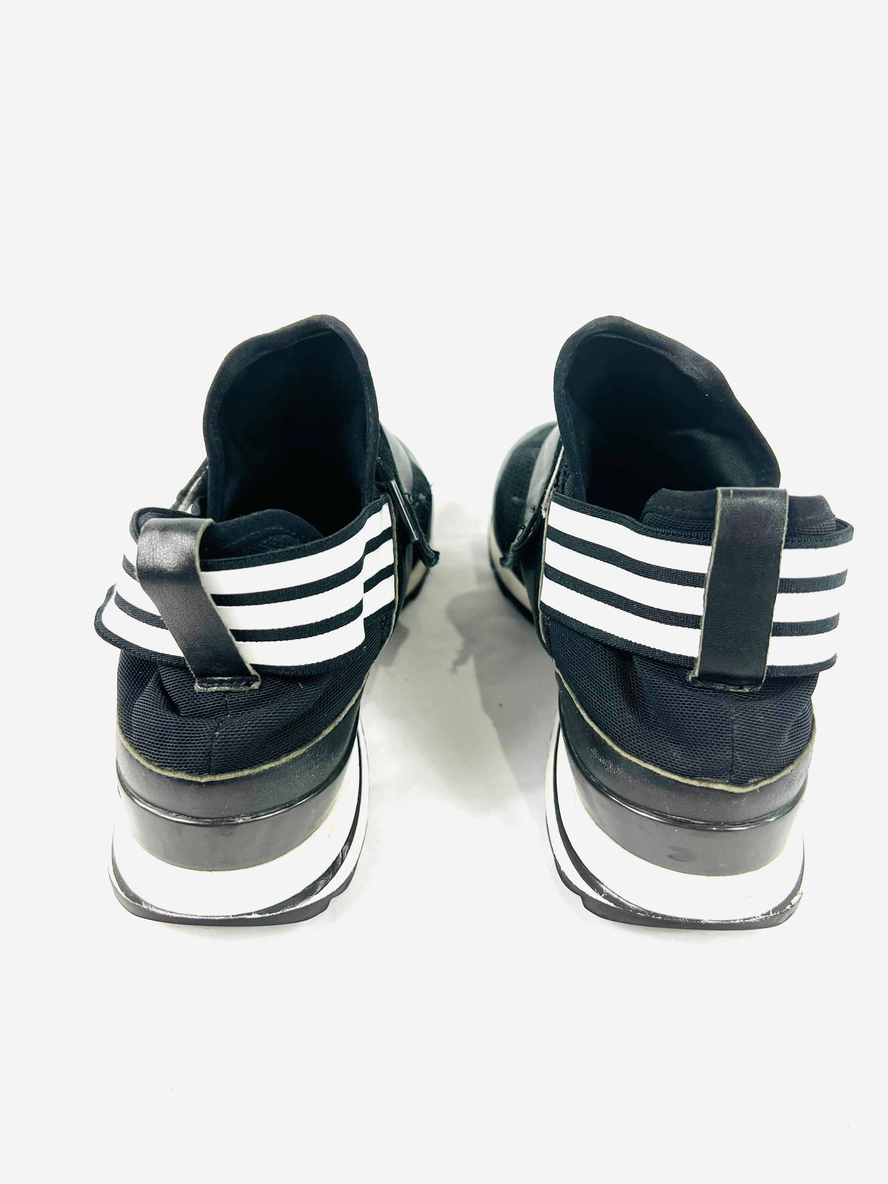 Y-3 Rhita Sport Black and White Sneakers, Size 38 For Sale 1