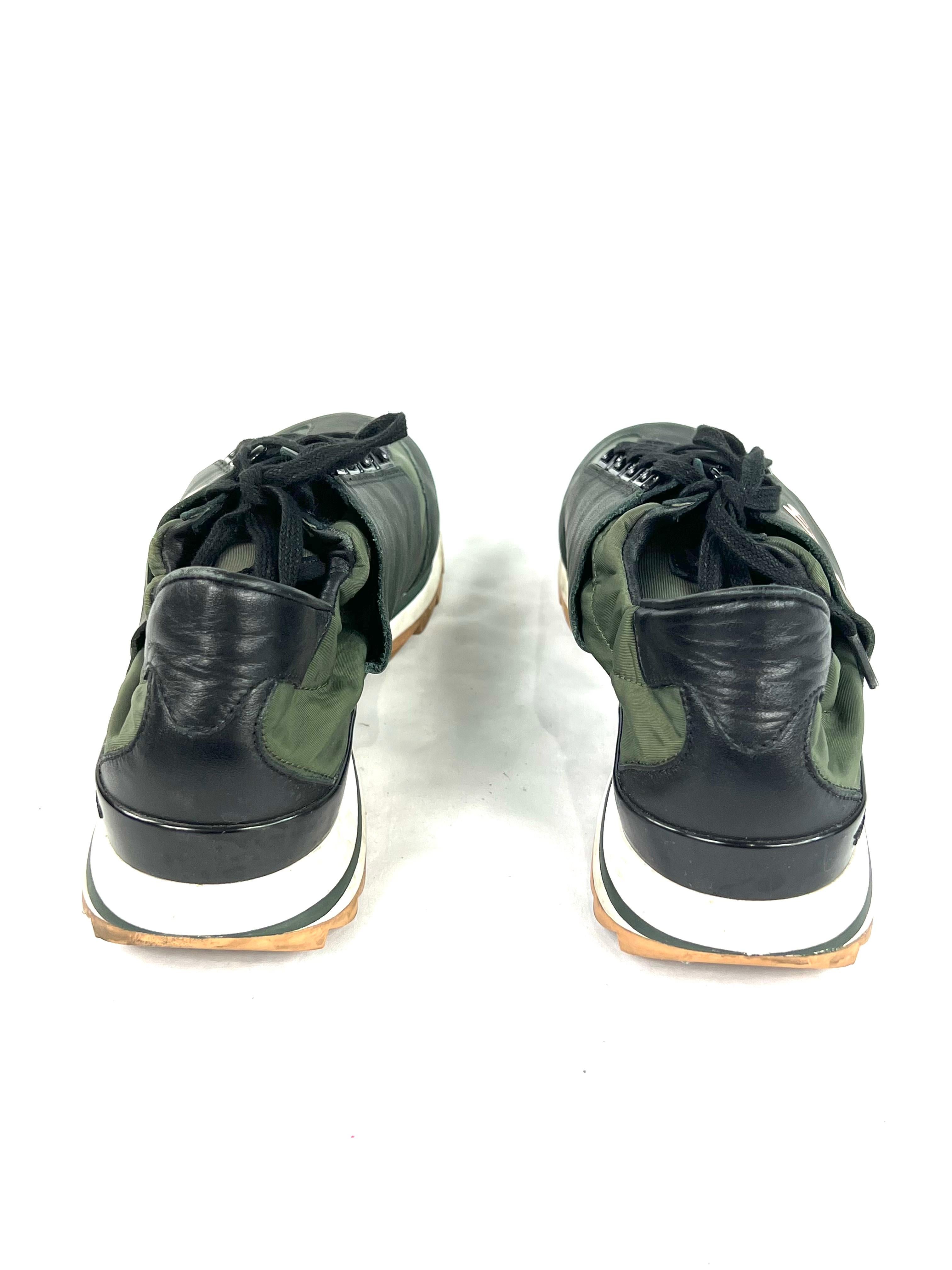 Gray Y-3 Rhita Sport Green Trainers Sneakers, Size 7 For Sale
