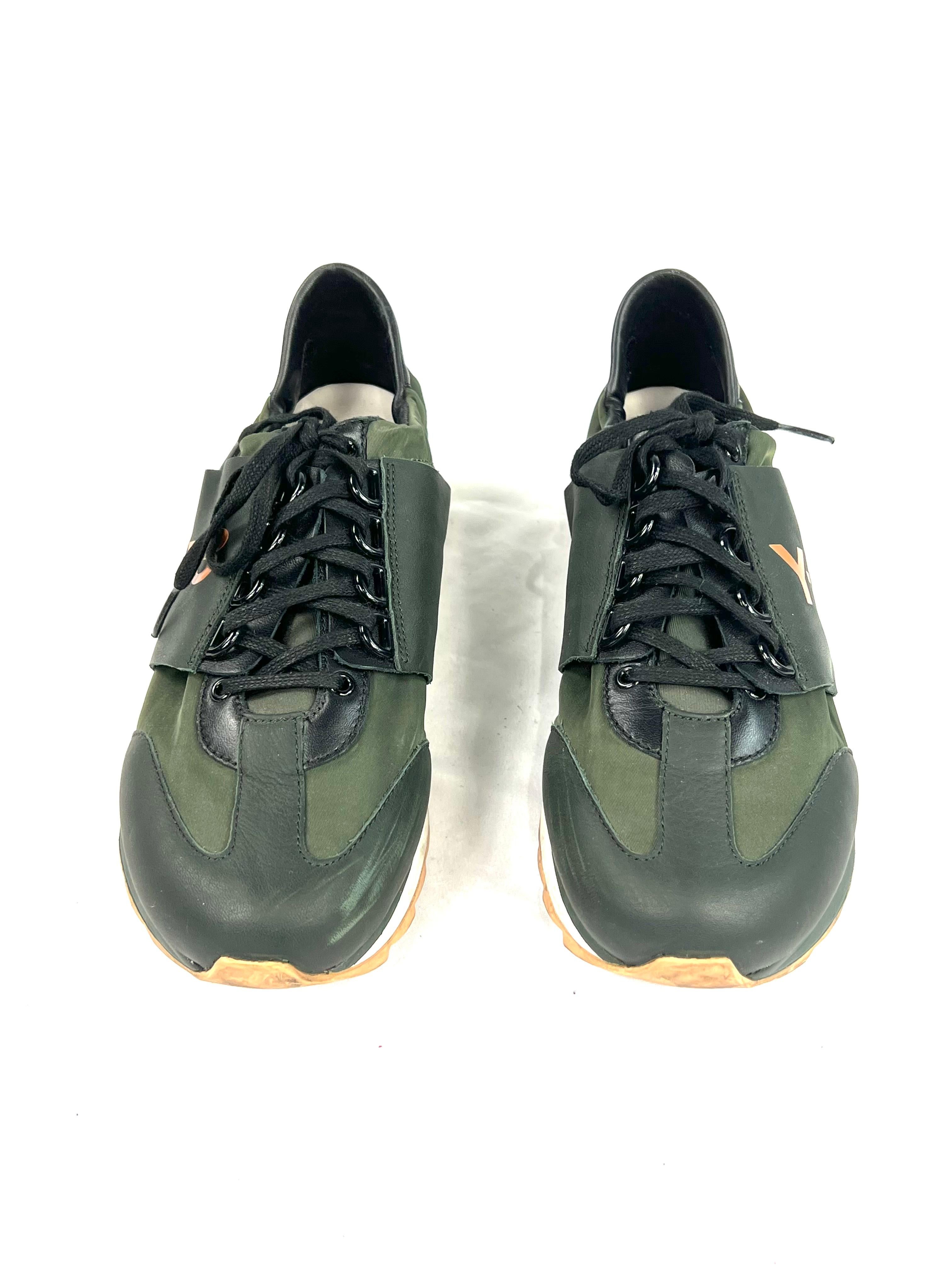 Y-3 Rhita Sport Green Trainers Sneakers, Size 7 For Sale 1