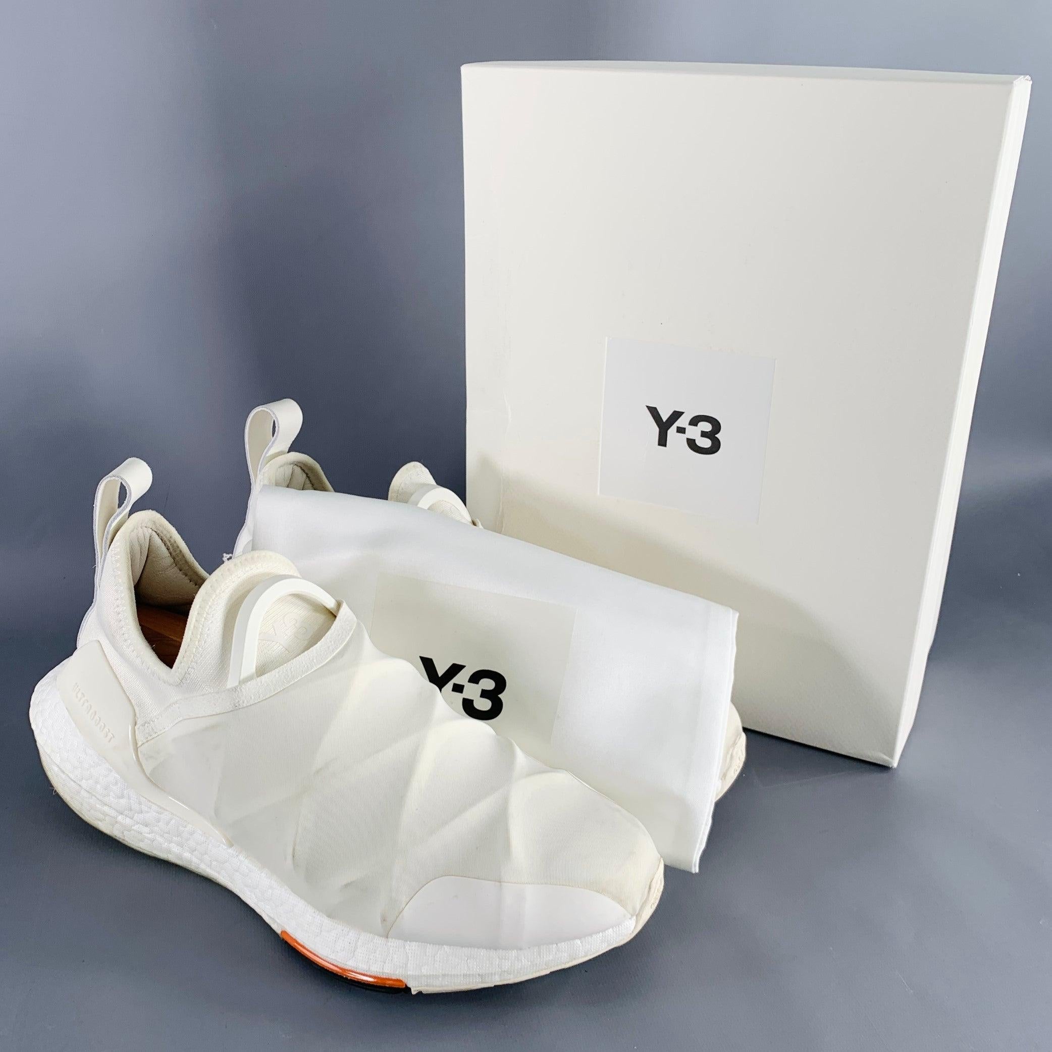 Y-3 Size 11 Ultraboost 22 White Nylon Slip On Sneakers 4