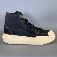 Y-3 Size 9 Black White Canvas High Top Sneakers