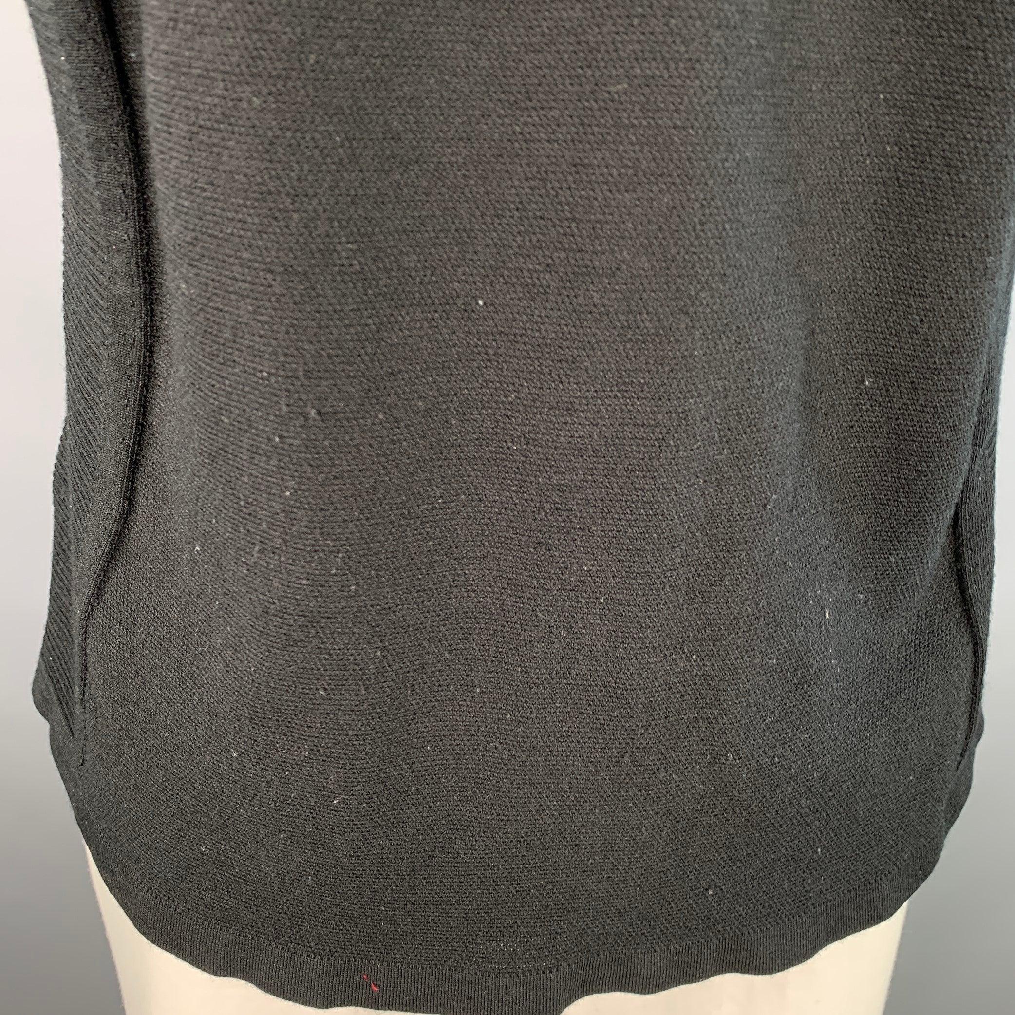 Y-3 Größe L Schwarz Weiß Logo Polyestermischung Kurzarm 1/4 Zip Pullover im Angebot 1