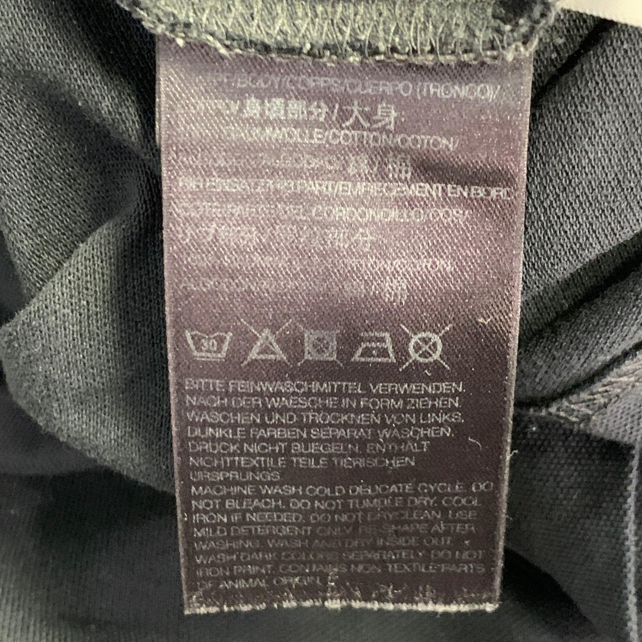 Polo Y-3 taglia M in cotone nero con logo a mezza abbottonatura in vendita 1