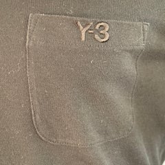 Y-3 Size M Black Cotton One Pocket Half Placket Polo