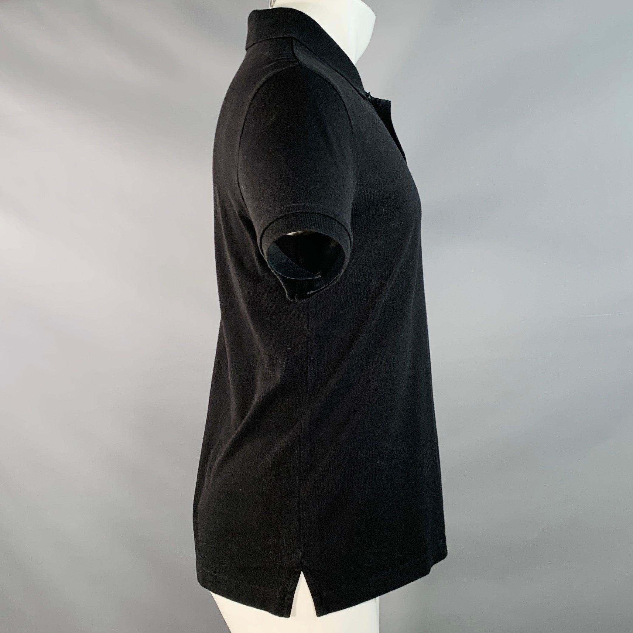Nero Polo Y-3 taglia M in cotone nero con una tasca e mezza abbottonatura in vendita