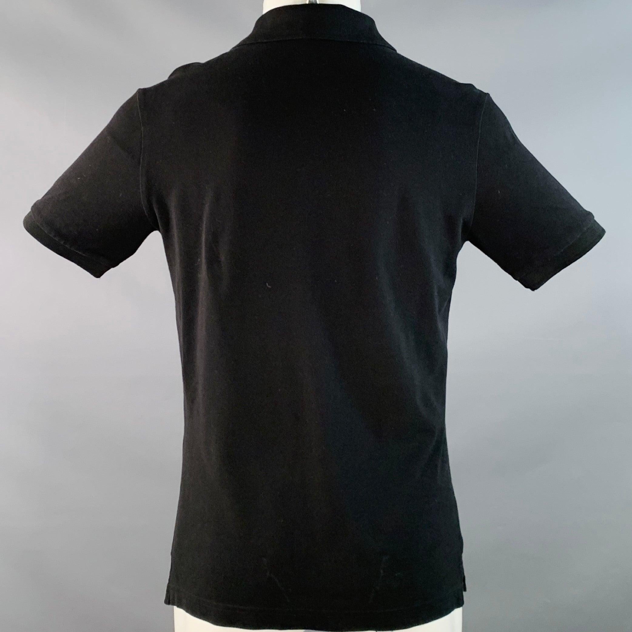 Polo Y-3 taglia M in cotone nero con una tasca e mezza abbottonatura In condizioni ottime in vendita a San Francisco, CA