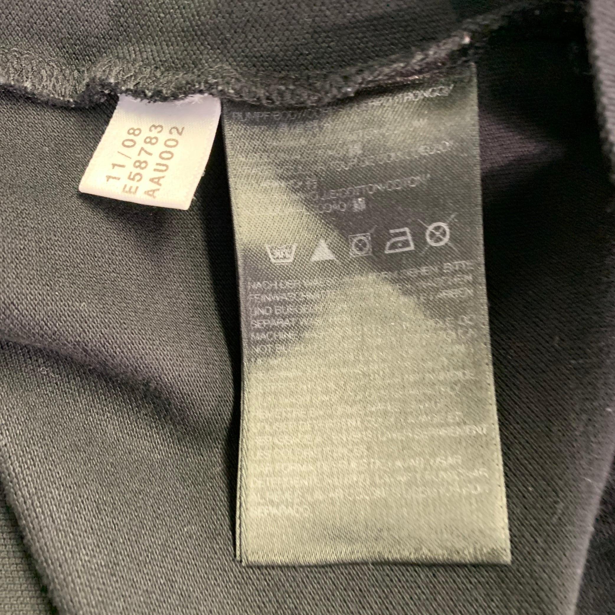 Polo Y-3 taglia M in cotone nero con una tasca e mezza abbottonatura in vendita 1