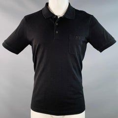 Y-3 Größe M Schwarz Baumwolle One Pocket Half Placket Polo