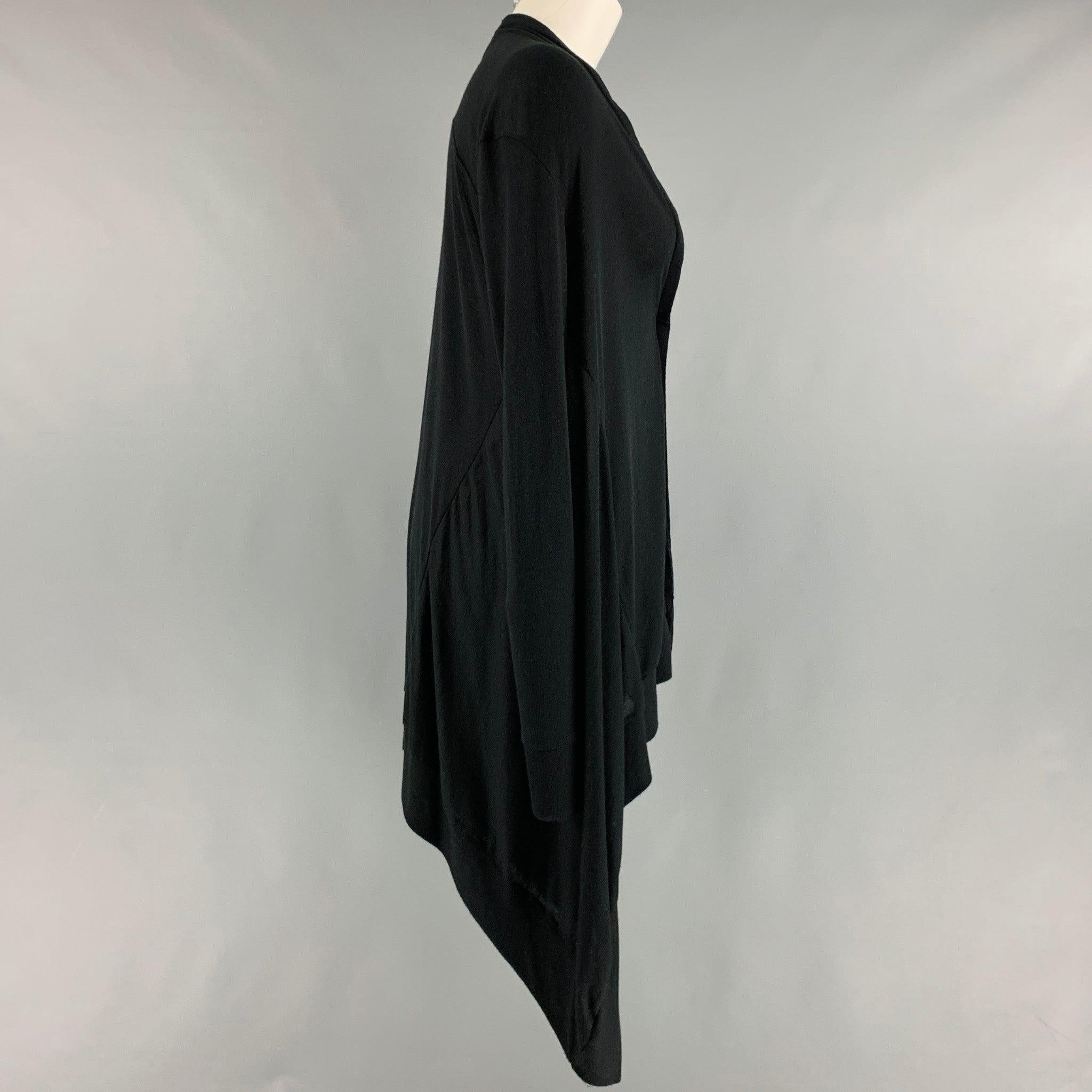 Y-3 Size M Black Polyester Viscose Hidden Buttons Cardigan In Good Condition For Sale In San Francisco, CA