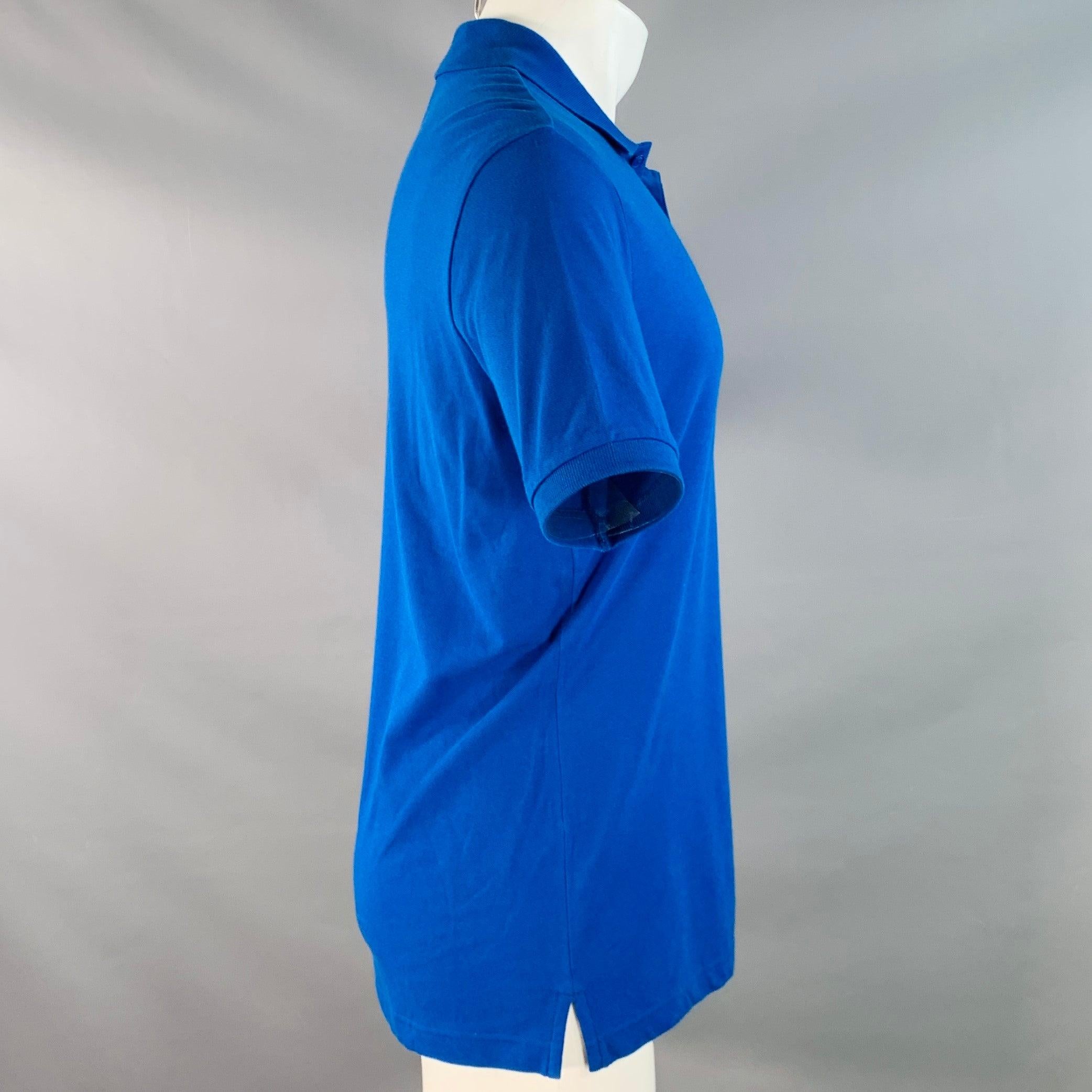 Blu Polo Y-3 taglia M in cotone blu con logo a mezza abbottonatura in vendita