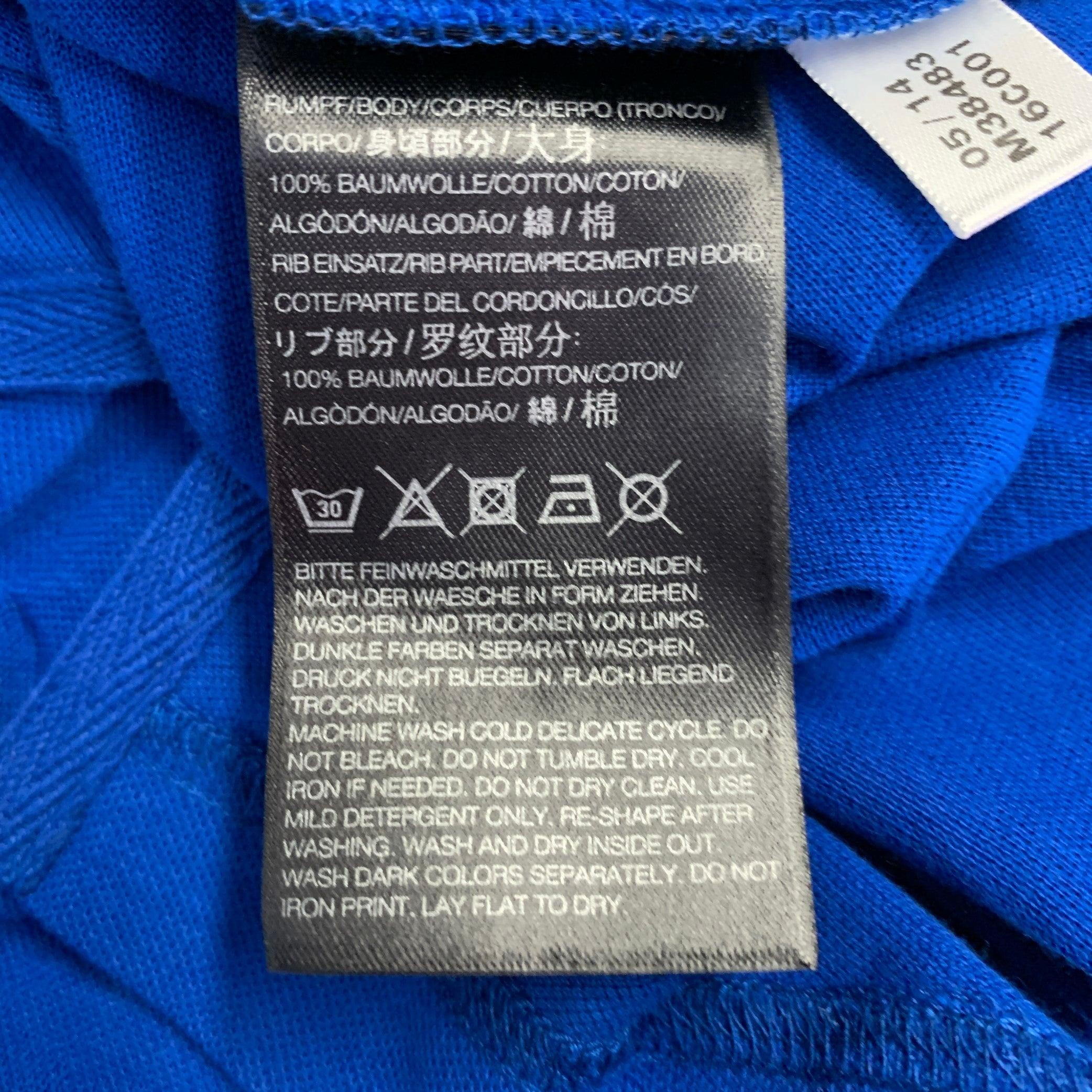 Polo Y-3 taglia M in cotone blu con logo a mezza abbottonatura in vendita 1