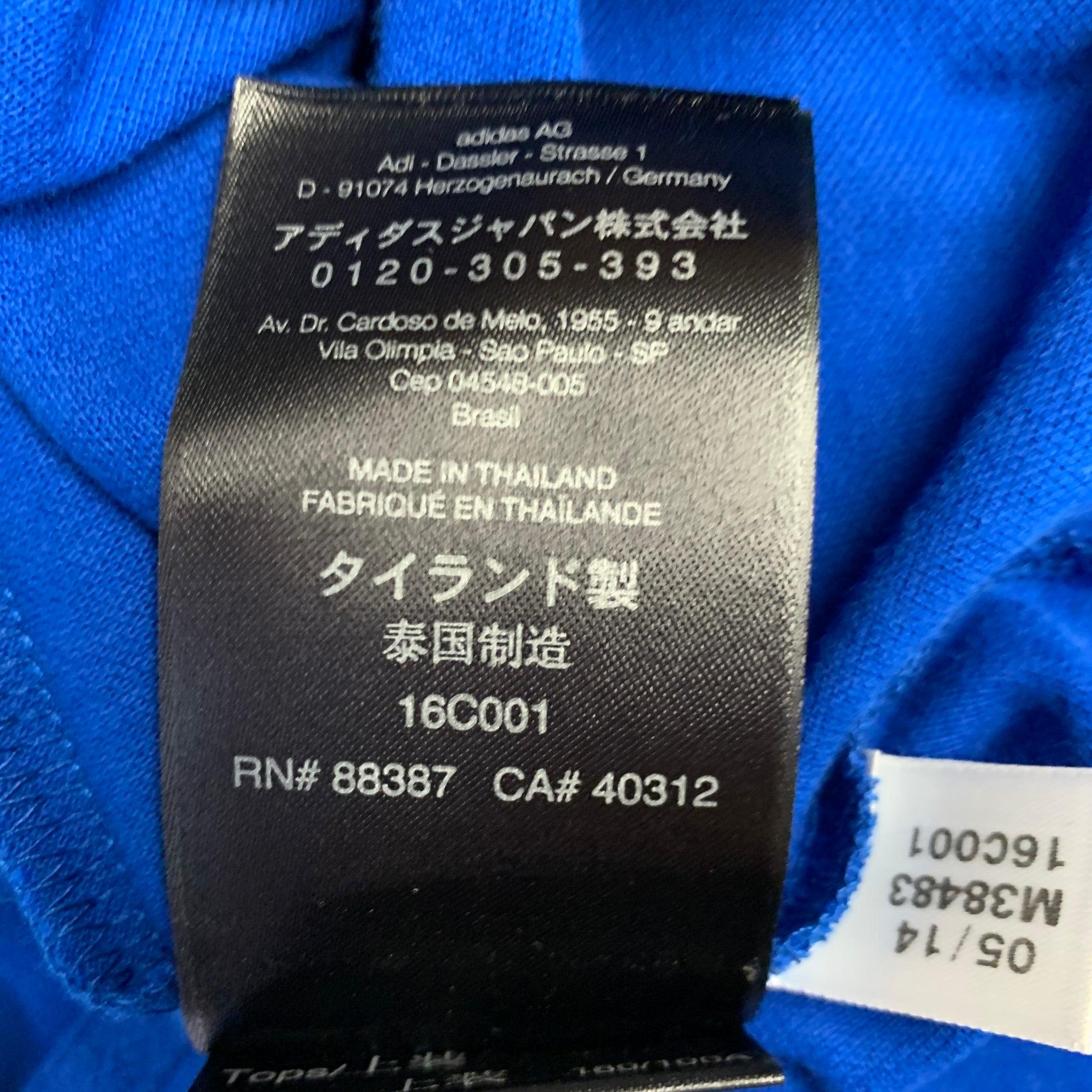 Polo Y-3 taglia M in cotone blu con logo a mezza abbottonatura in vendita 2