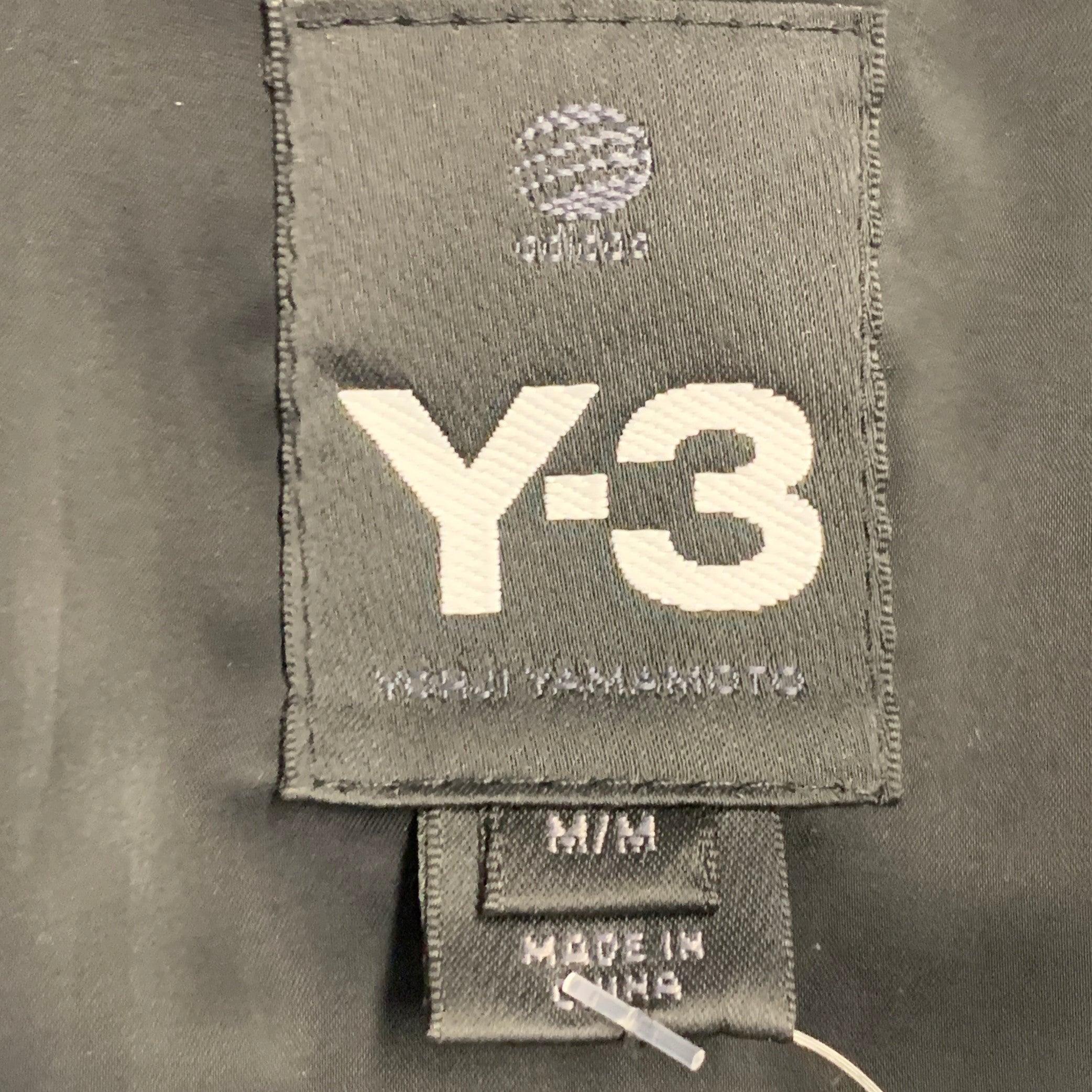Y-3 Größe M Grau Schwarz Zotteliges Kunstfell Zweireiher Cocoon Cape Weste im Angebot 1