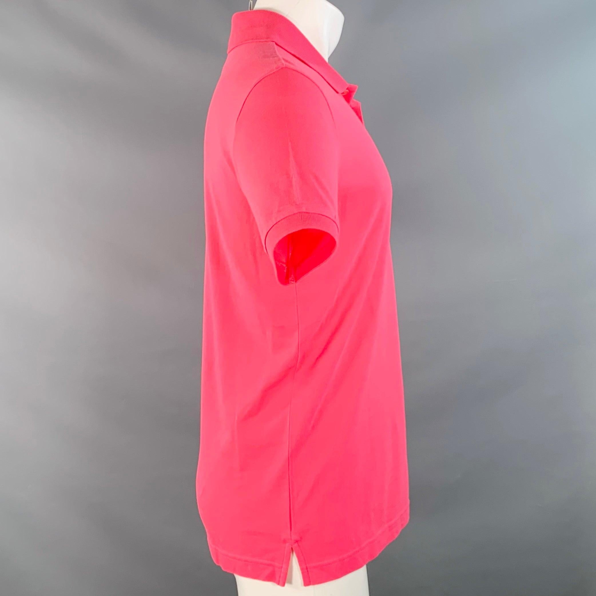 Y-3 Polo de media tapeta con logotipo de algodón rosa cálido talla M Rosa en venta