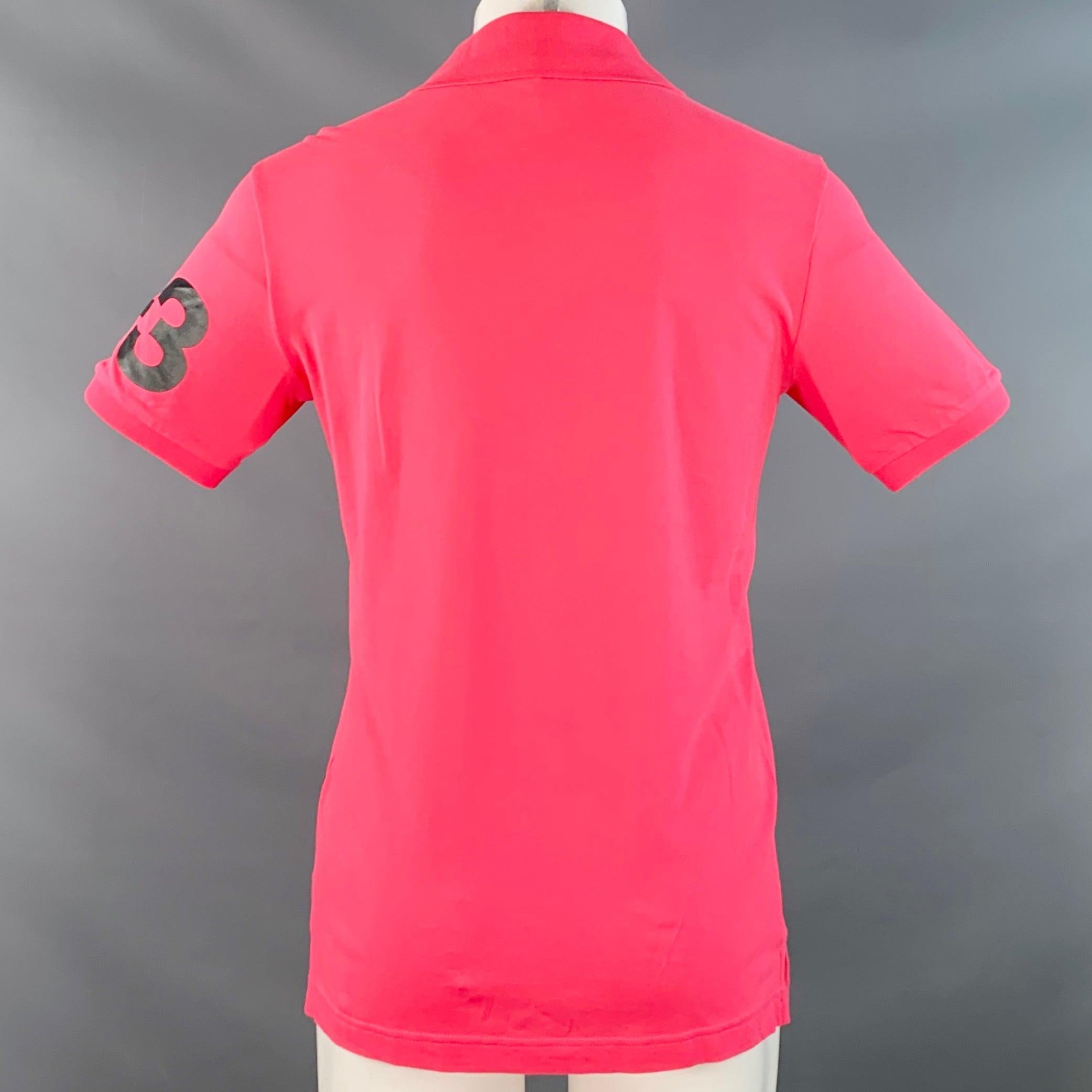 Y-3 Polo de media tapeta con logotipo de algodón rosa cálido talla M en Excelente estado para la venta en San Francisco, CA