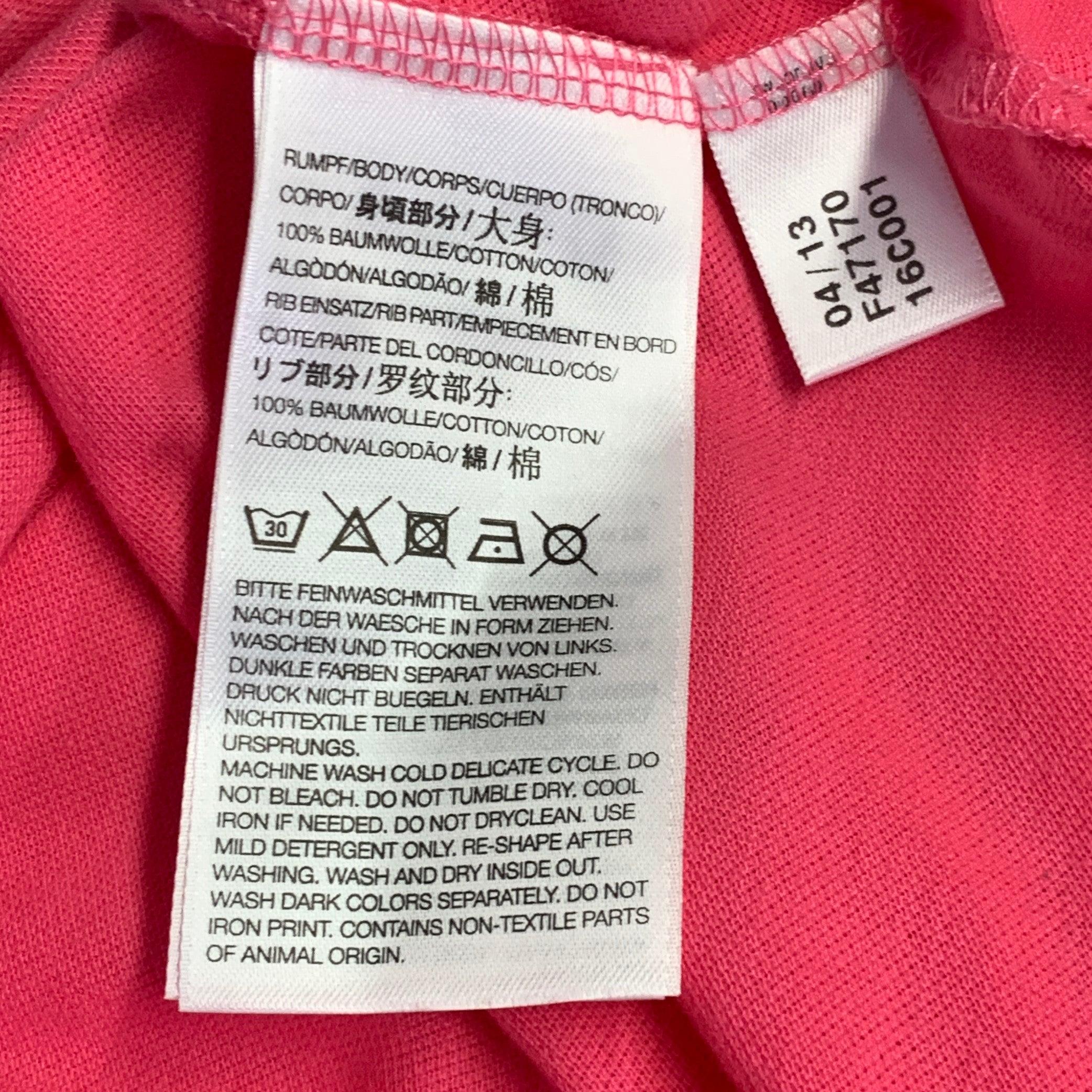 Y-3 Polo de media tapeta con logotipo de algodón rosa cálido talla M en venta 1