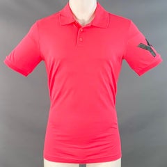 Y-3 Größe M Hot Pink Cotton Logo Half Placket Polo
