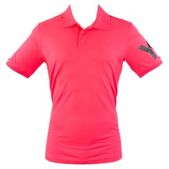 Polo Y-3 taglia M in cotone rosa caldo con logo a mezza abbottonatura