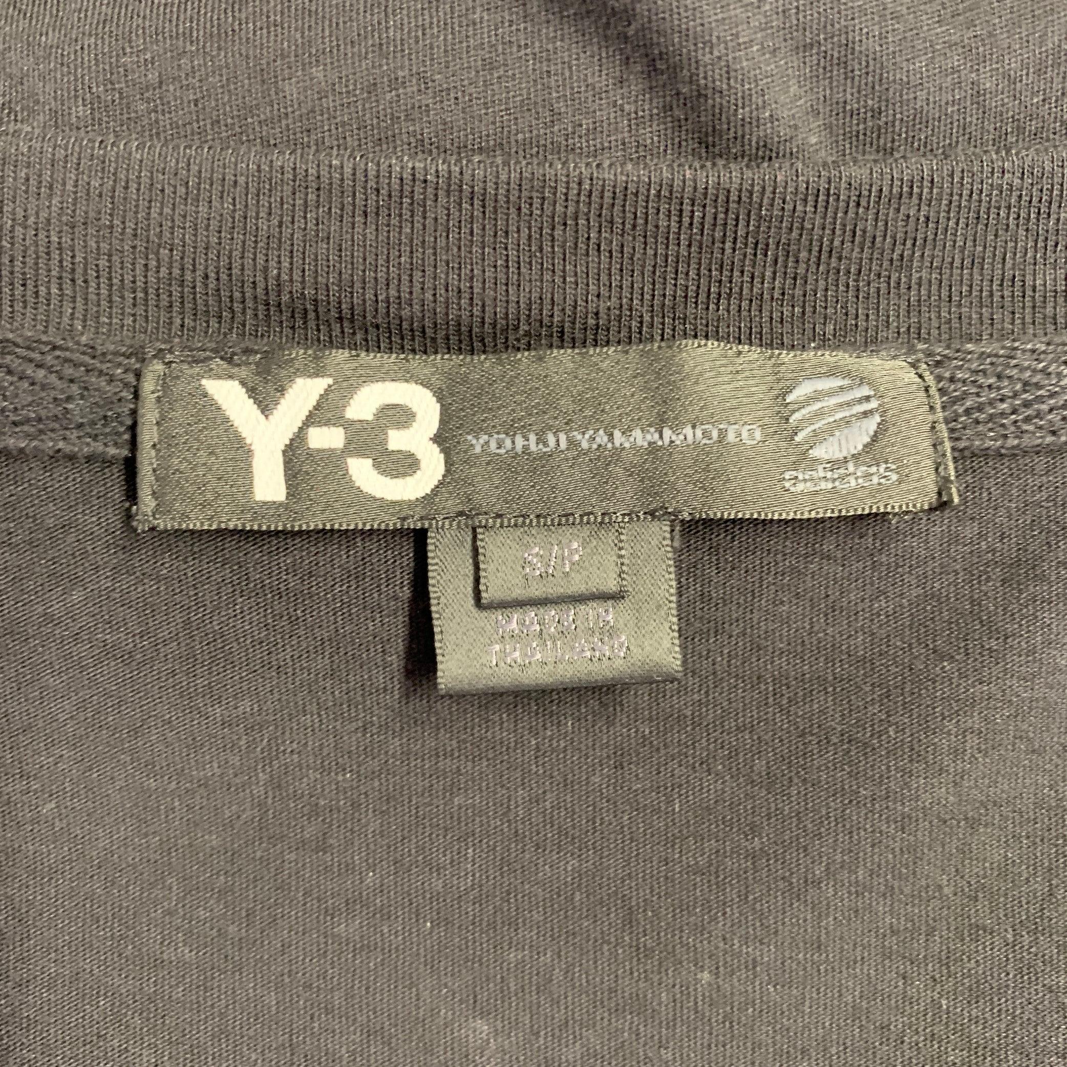 Y-3 Size S Black Blue Graphic Cotton Scoop Neck T-shirt For Sale 1