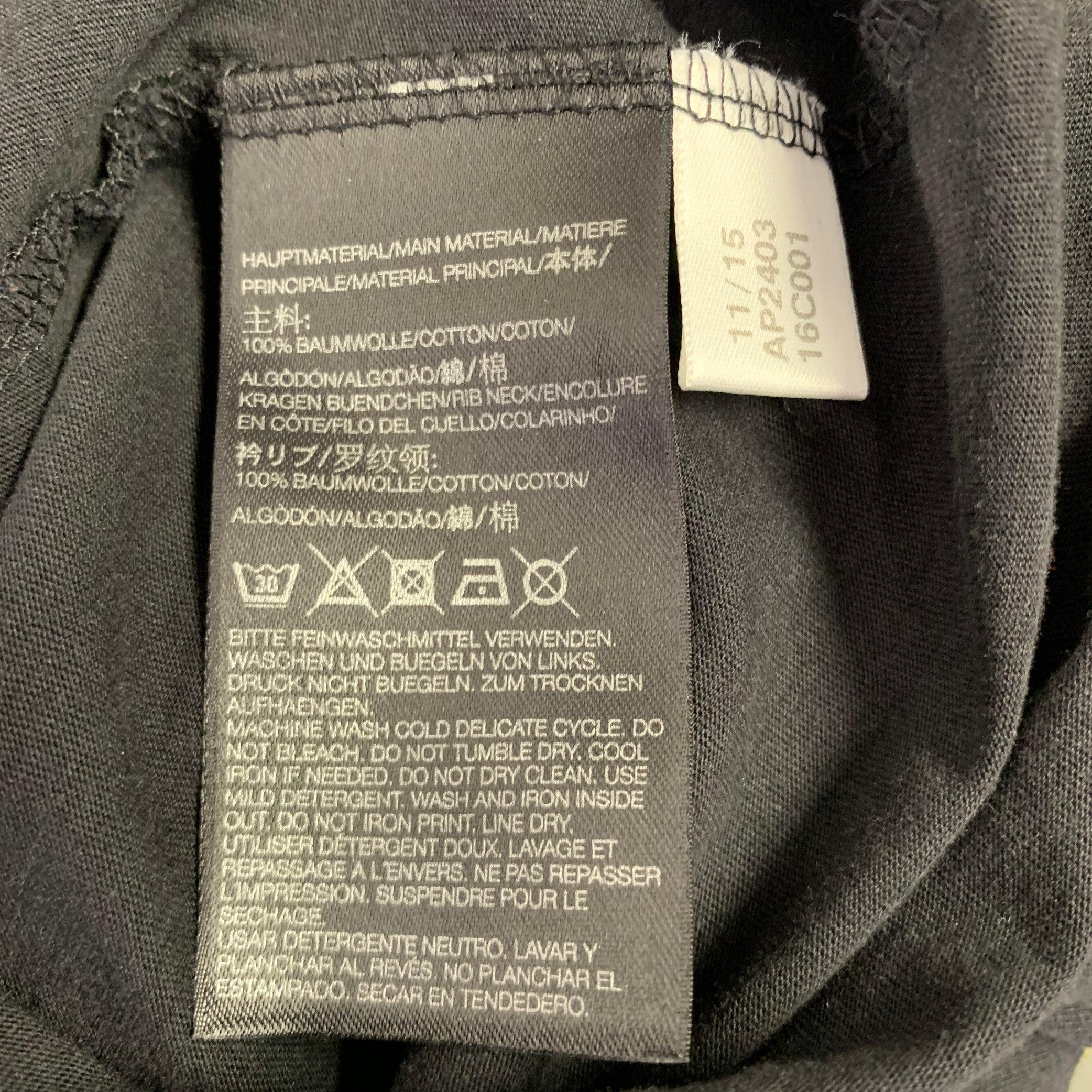 Y-3 Size S Black Blue Graphic Cotton Scoop Neck T-shirt For Sale 2
