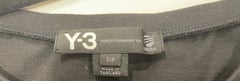 Y-3 Spring 2003 by Yohji Yamamoto Black Cold Shoulder Logo Vintage T - Shirt Y2K
