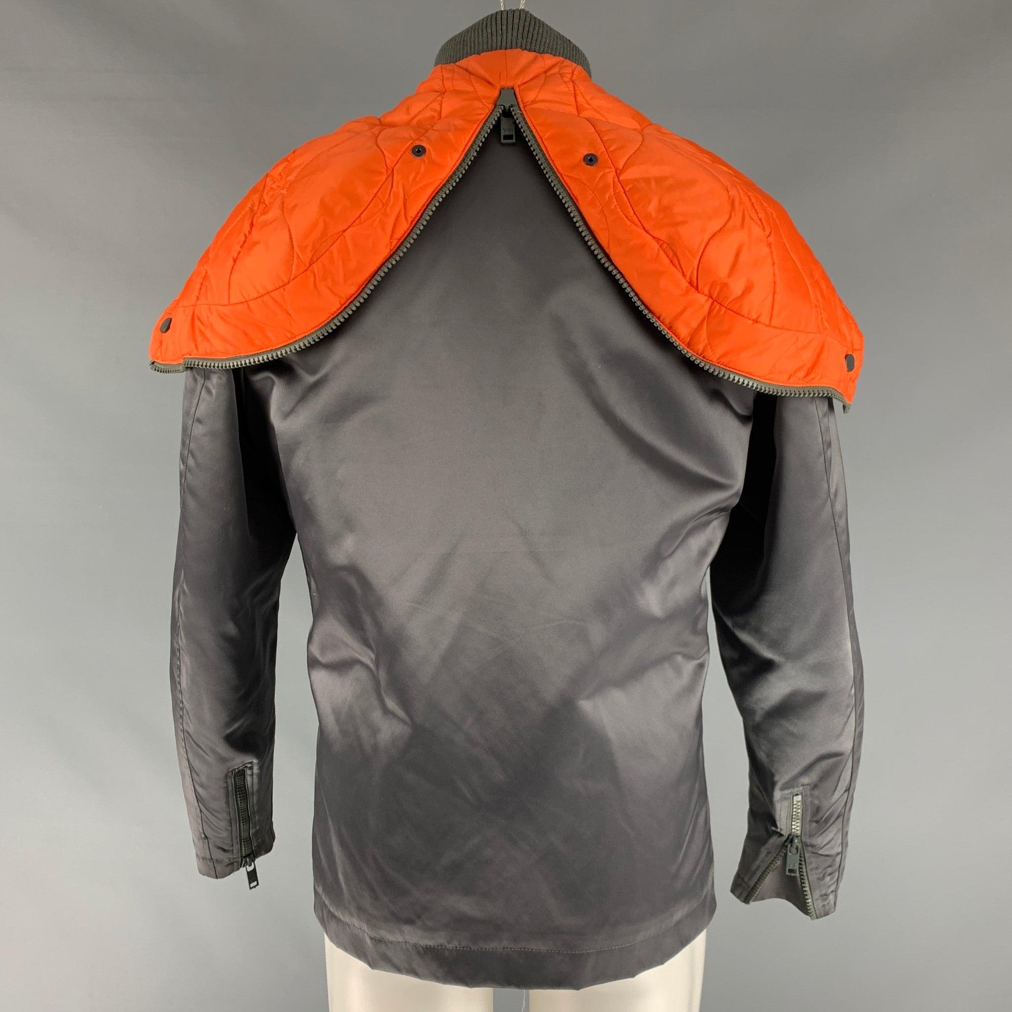 Y-3 x ADIDAS Size S Grey Orange Polyamide Blend Coat In Good Condition For Sale In San Francisco, CA