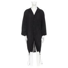 Y-3 YOHJI YAMAMOTO nero con cappuccio e orlo a coulisse giacca camicia M