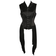 Y-3 YOHJI YAMAMOTO schwarzes Satinkleid mit durchsichtigem Rock