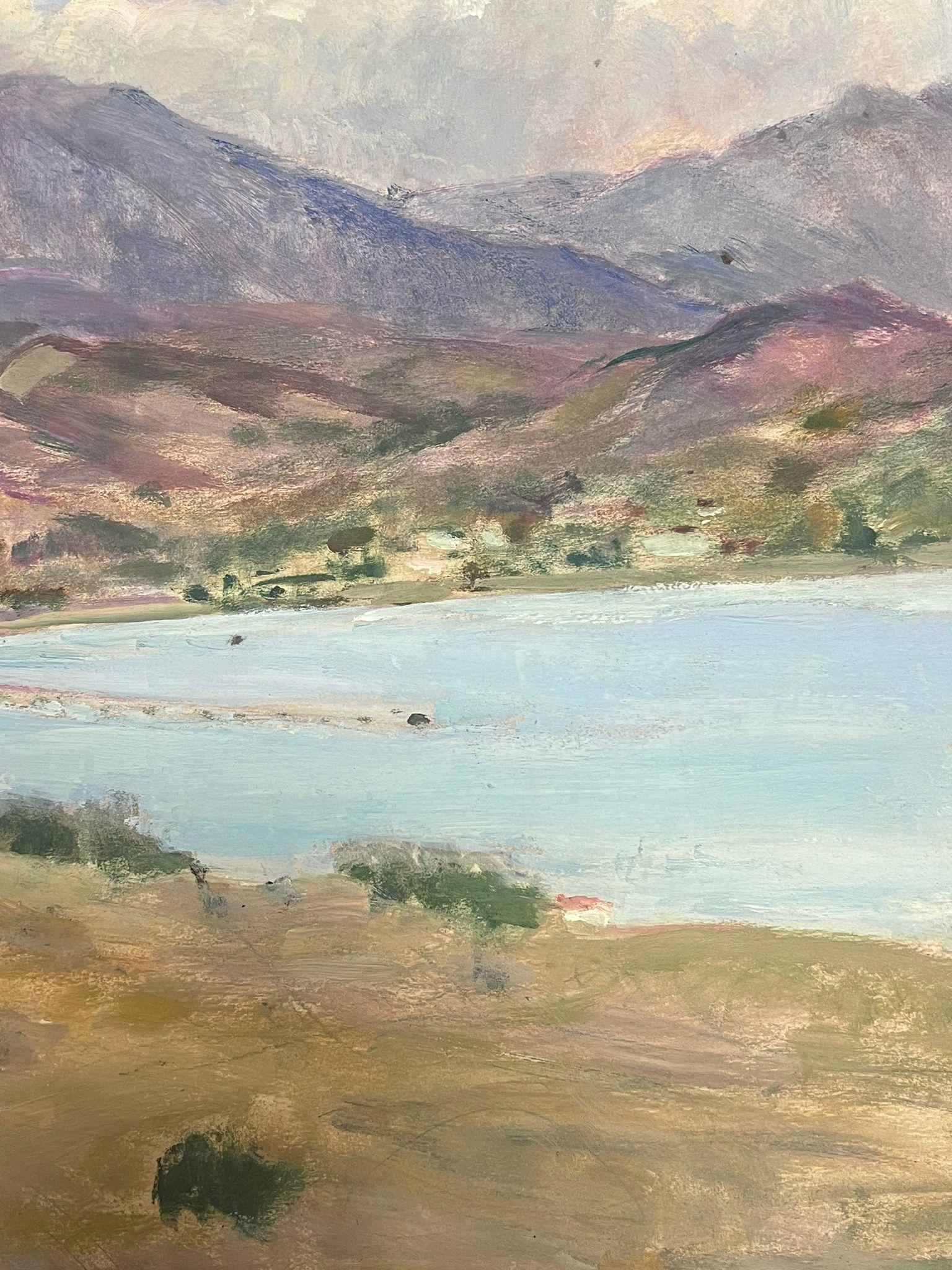 French Landscape
by Y. Blanchon, French 1950's Impressionist 
gouache on artist paper, unframed
painting: 15 x 18 inches
provenance: from a large private collection of this artists work in Northern France
condition: original, good and sound