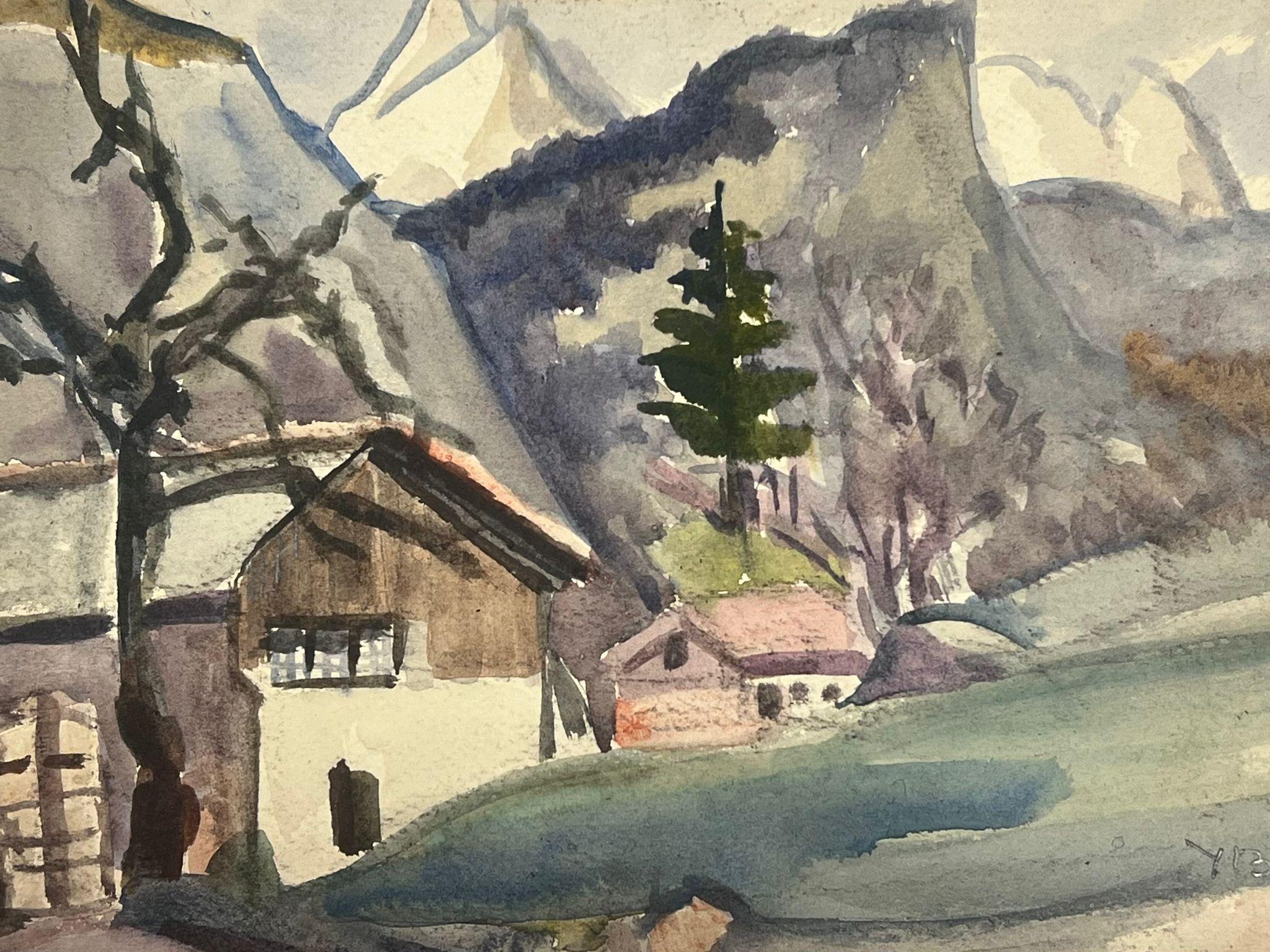 French Landscape
signed by Y. Blanchon, French 1950's Impressionist 
watercolour on artist paper, unframed
painting: 7 x 10 inches
inscribed verso
provenance: from a large private collection of this artists work in Northern France
condition: