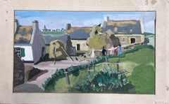 1950's French Impressionist Painting Ladies Gossiping On The Townes Brücke