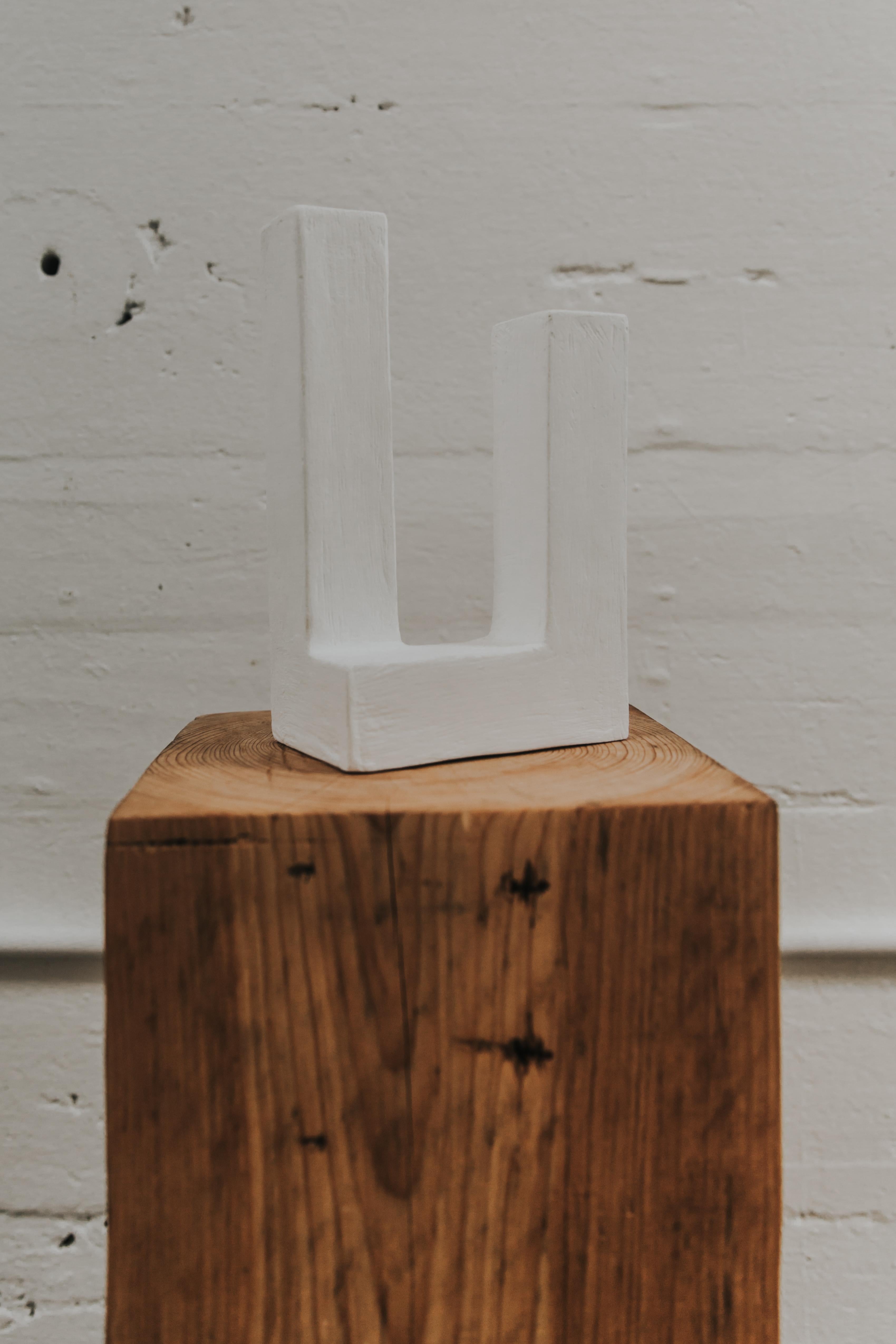 Post-Modern Y Candle Holder in Gypsum & Fiberglass by Brent Warr Studios For Sale