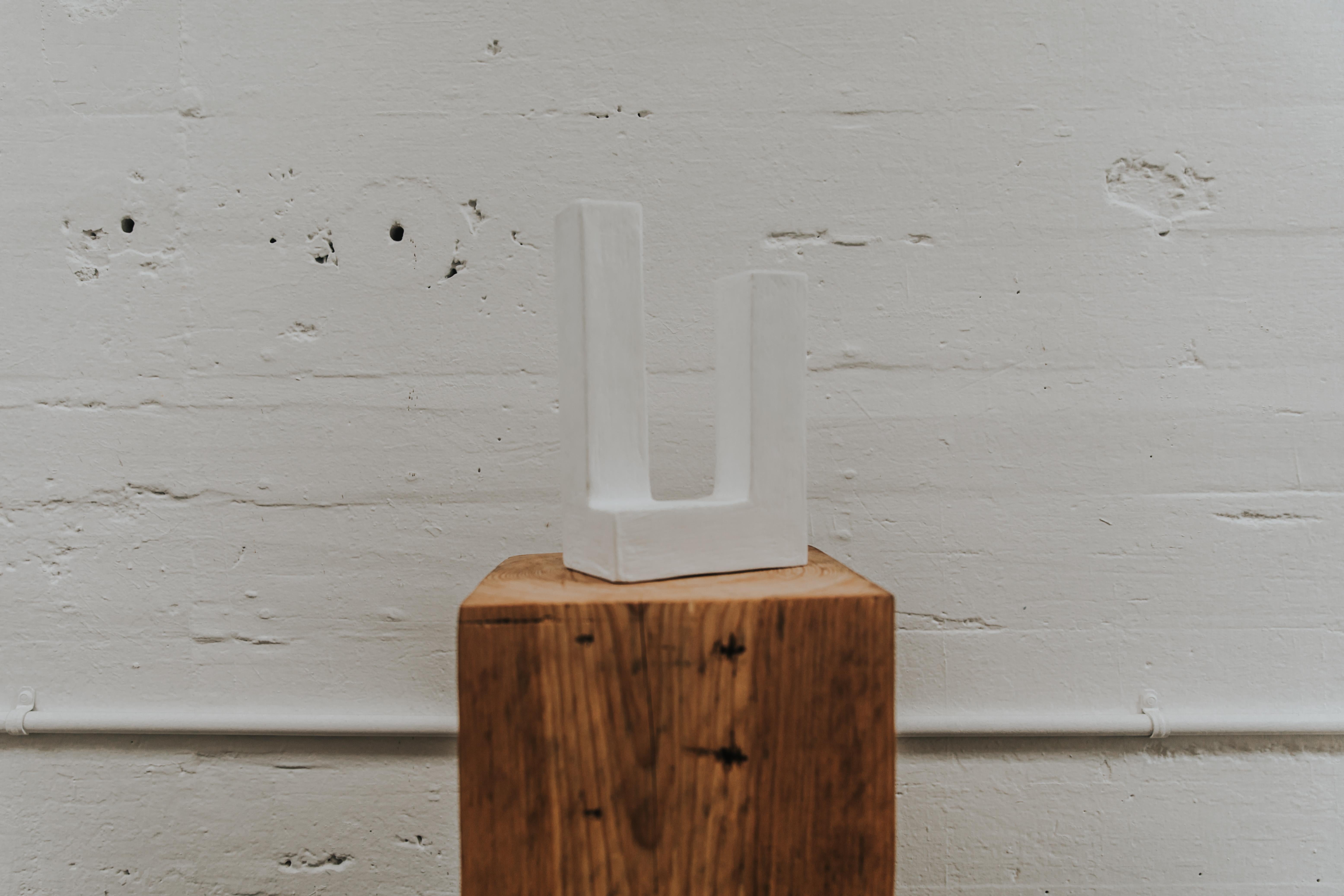 Y Candle Holder in Gypsum & Fiberglass by Brent Warr Studios In New Condition For Sale In Bainbridge, GA