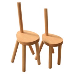 Stuhl ""Y"" 41cm aus massivem Buchenholz und Metallverbindungen