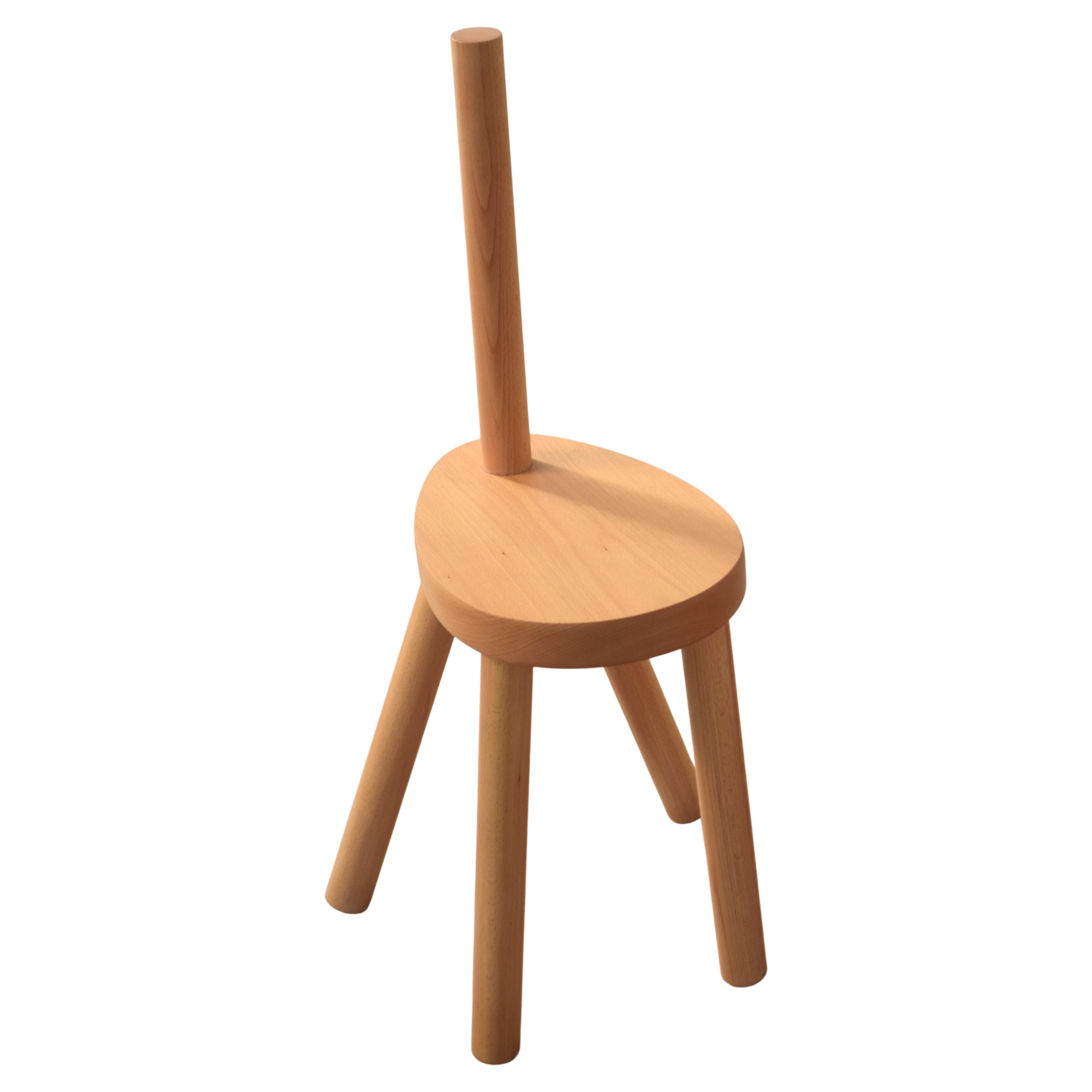 Stuhl ""Y" 48cm aus massivem Buchenholz und Metallverbindungen