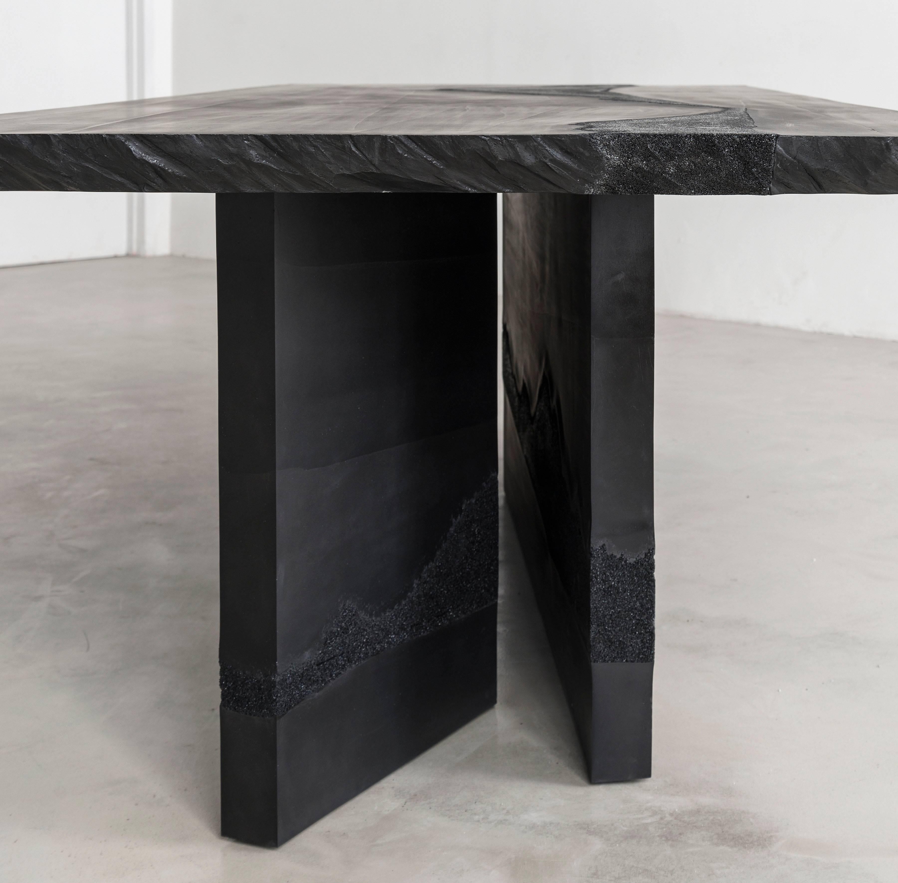 Y Dining Table, Black Cement and Black Silica by Fernando Mastrangelo In New Condition For Sale In Brooklyn, NY