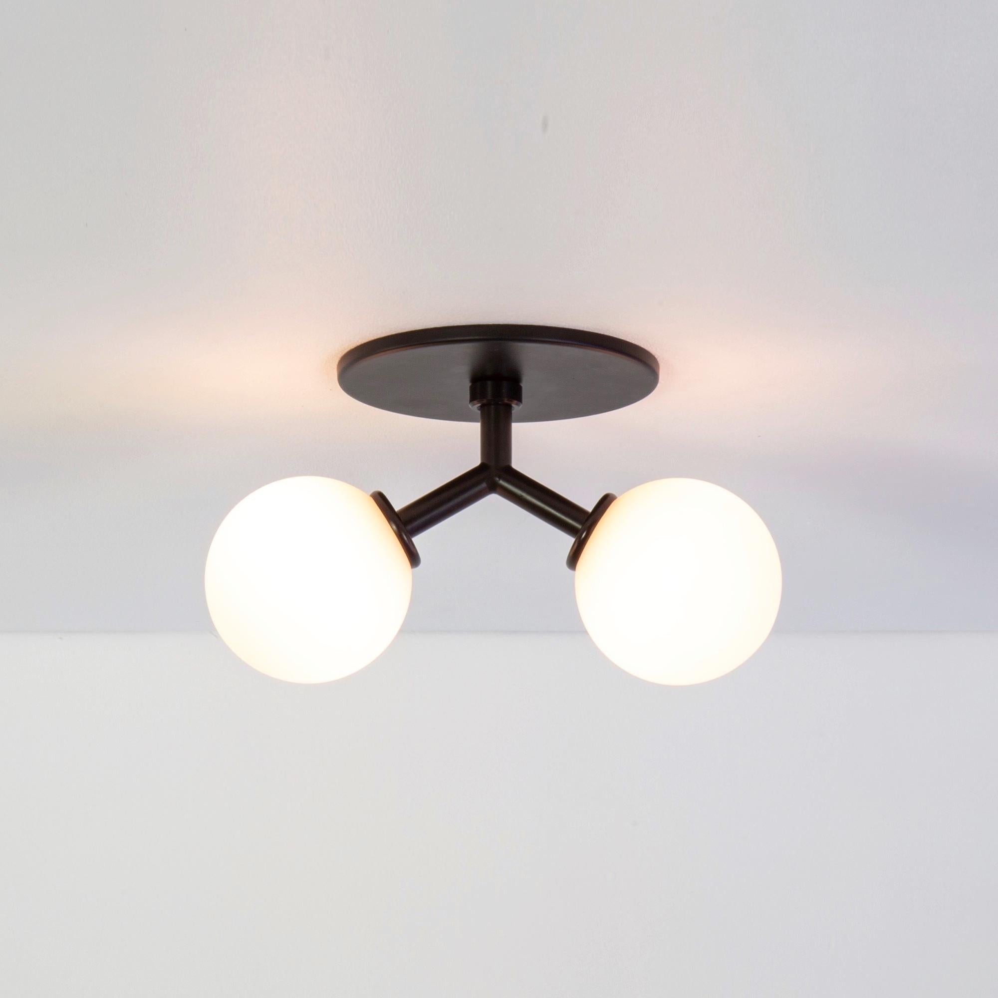 American Y Flush Mount by Research.Lighting, Black, Made to Order For Sale