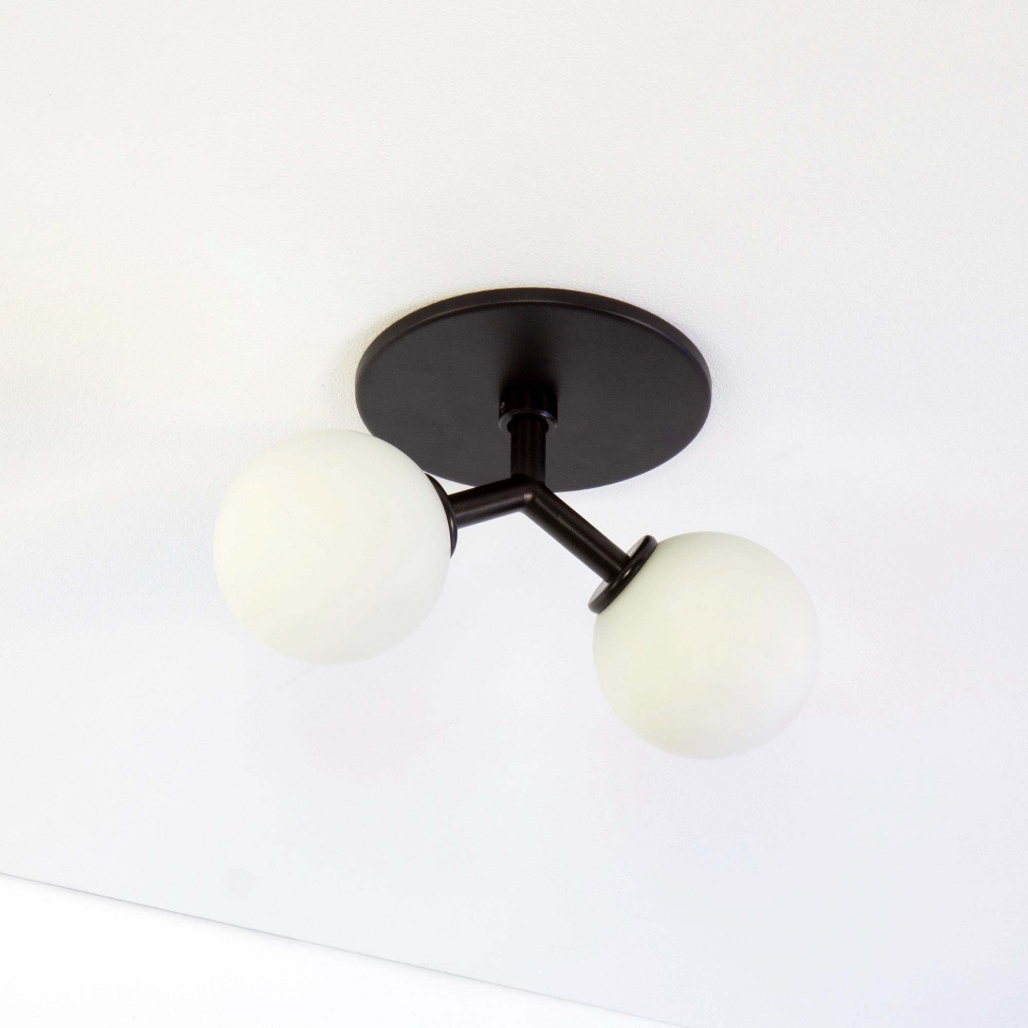 Brushed Y Flush Mount by Research.Lighting, Black, Made to Order For Sale