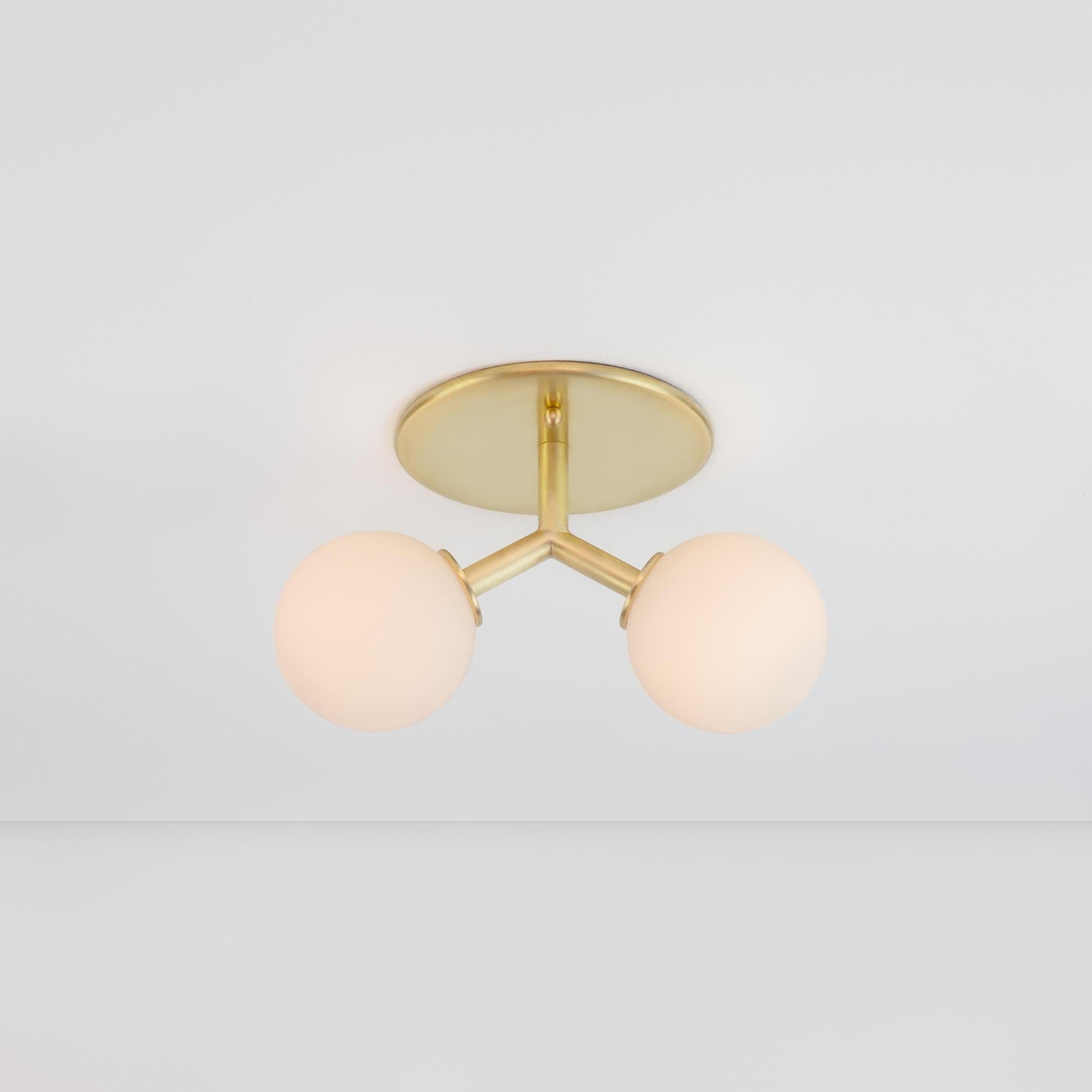 Modern Y Flush Mount by Research Lighting, Brass, Made to Order For Sale