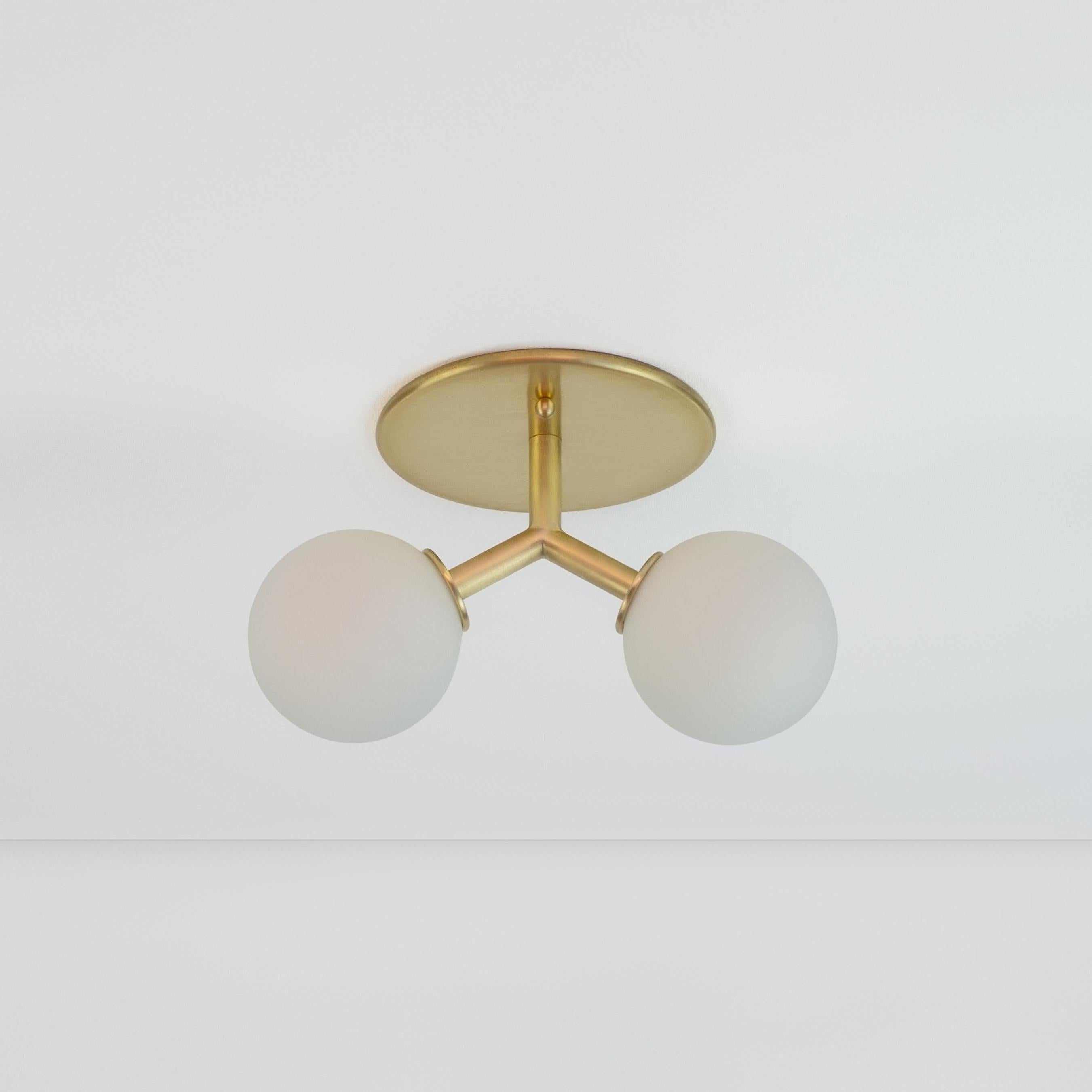 American Y Flush Mount by Research Lighting, Brass, Made to Order For Sale