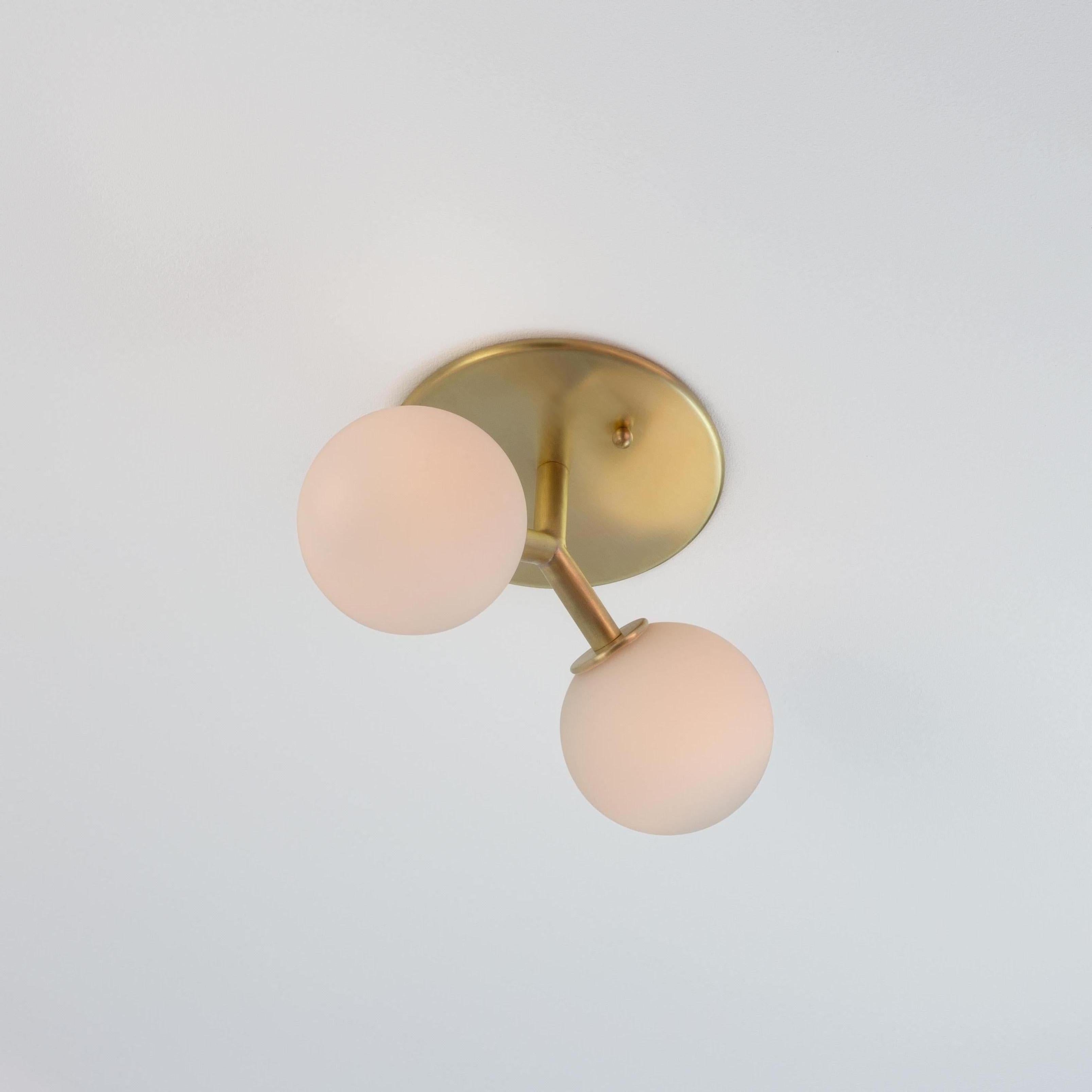 Y Flush Mount by Research Lighting, Brass, Made to Order In New Condition For Sale In Brooklyn, NY