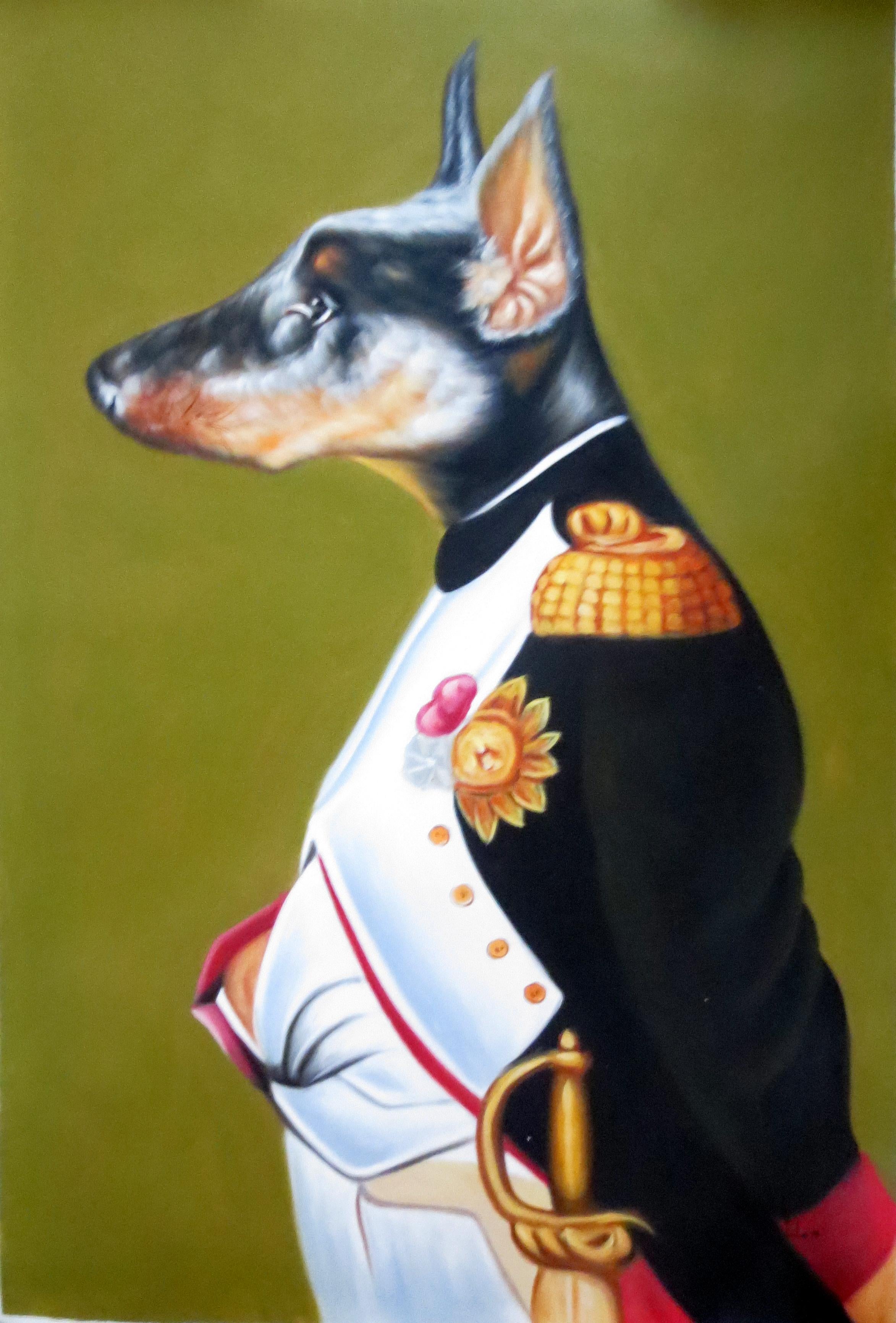 Figurative Painting Y.m.Lo - L'amiral Pinscher