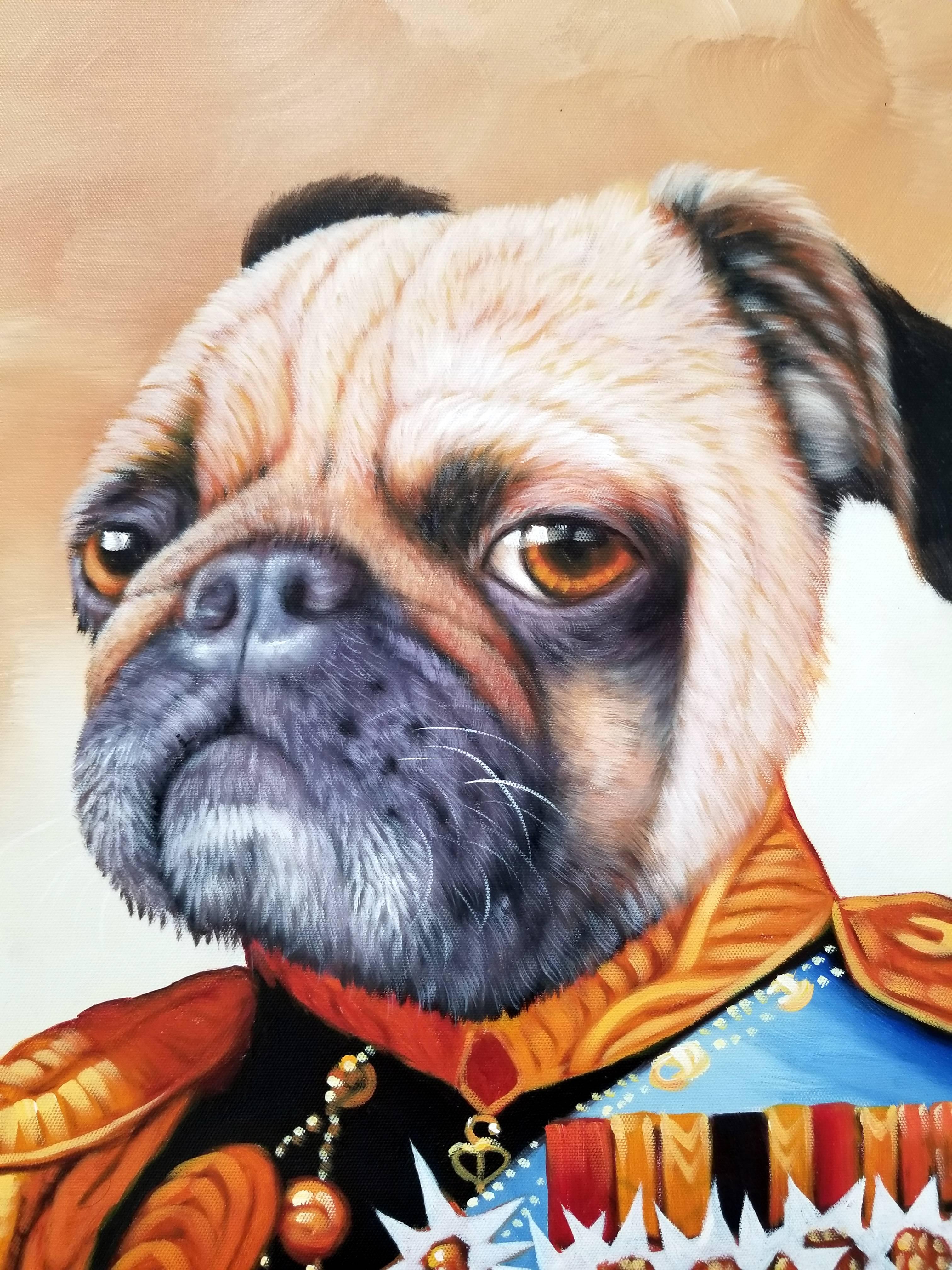 Prince Pug lll - Painting by Y.m.Lo