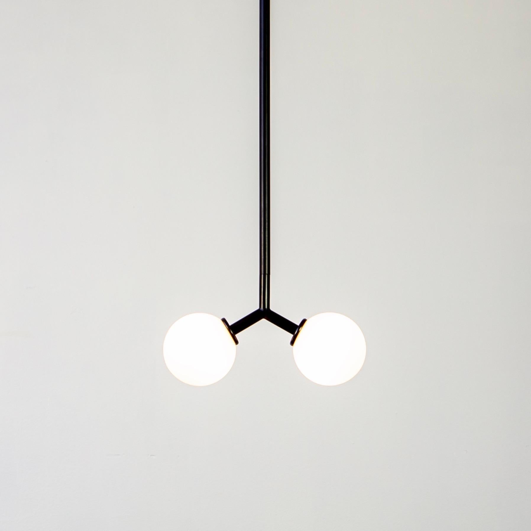 Mini lampada a sospensione Y, di Research.Lighting, nera, vetro da 3 pollici, su ordinazione in vendita 3