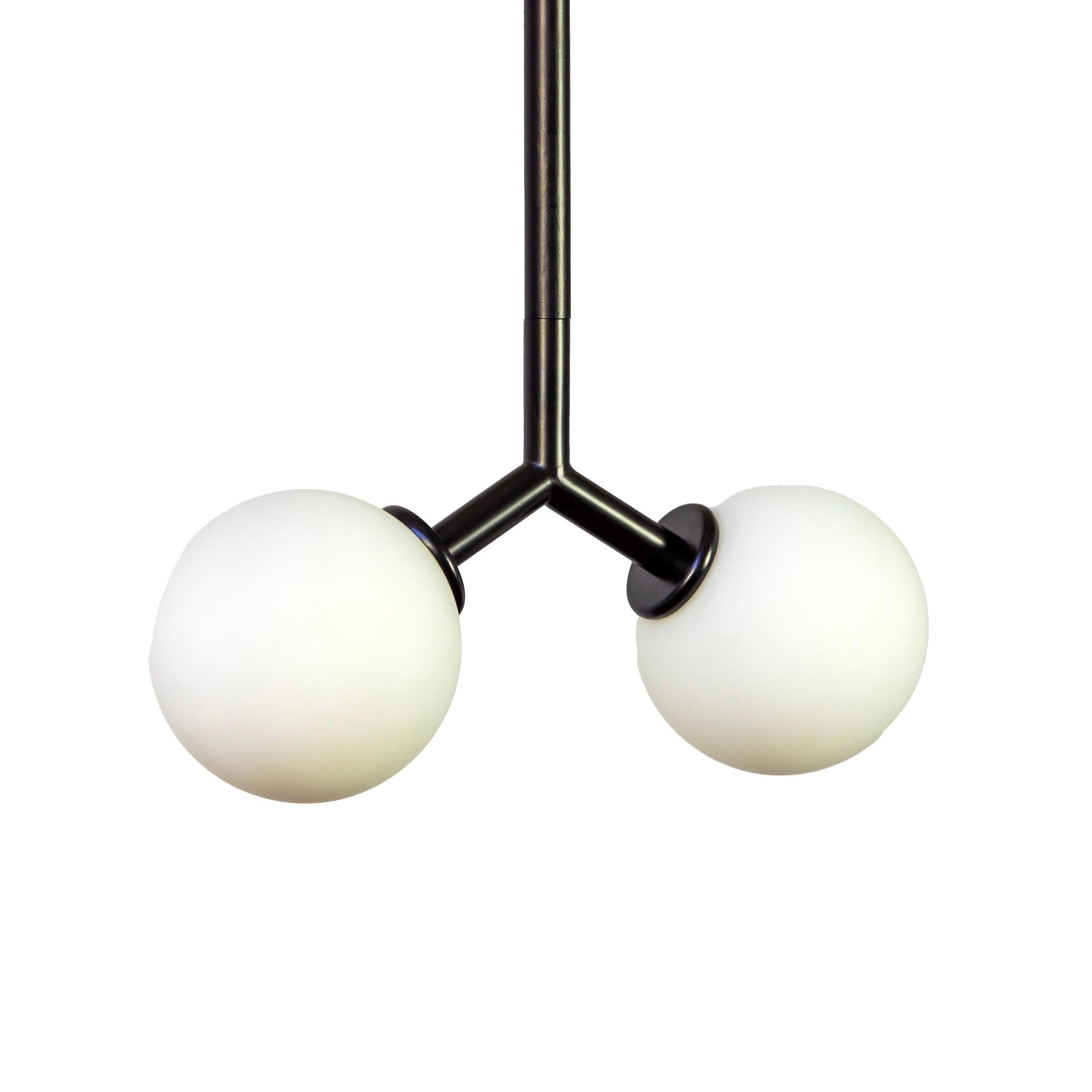 Mini lampada a sospensione Y, di Research.Lighting, nera, vetro da 3 pollici, su ordinazione In condizioni Nuovo in vendita a Brooklyn, NY