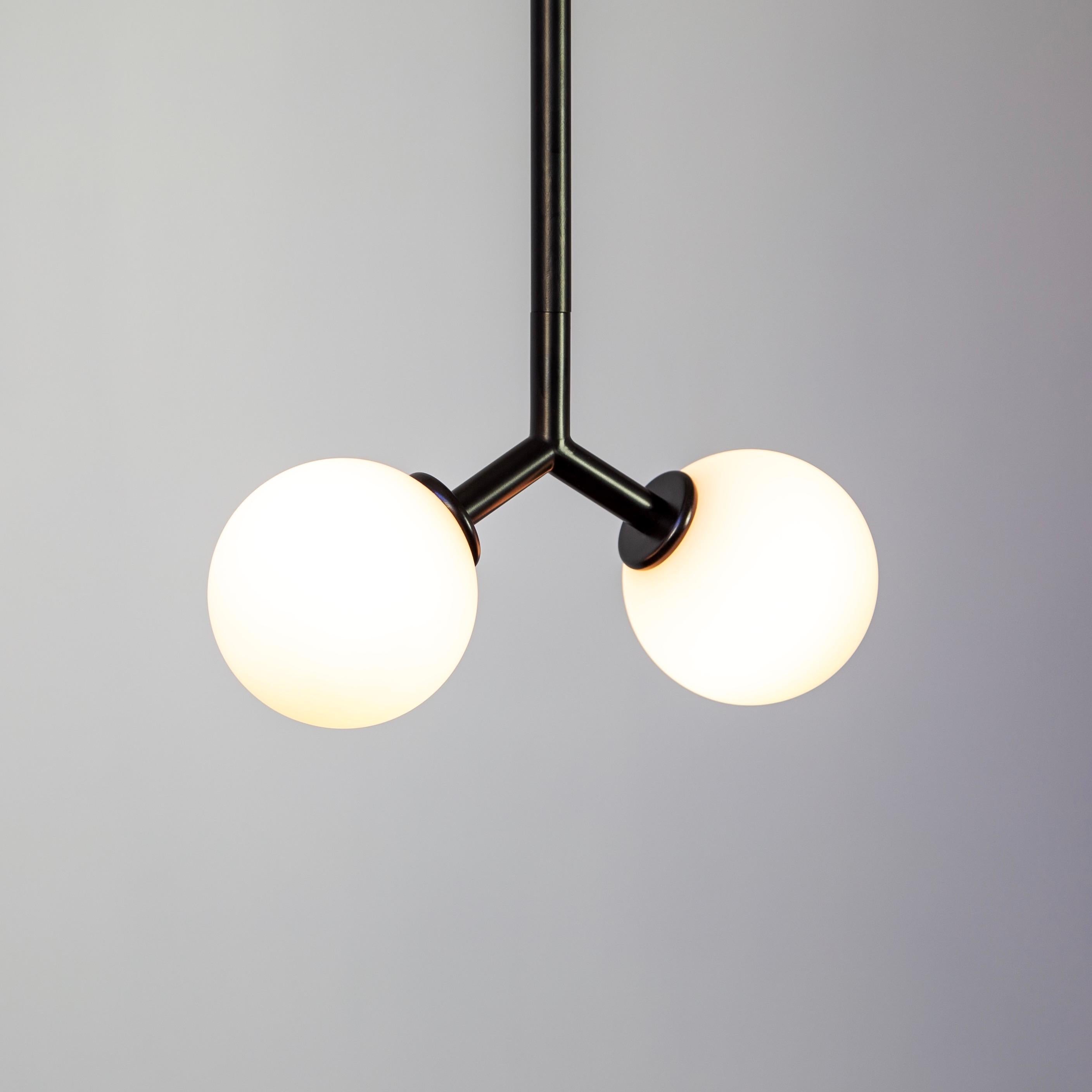 XXI secolo e contemporaneo Mini lampada a sospensione Y, di Research.Lighting, nera, vetro da 3 pollici, su ordinazione in vendita