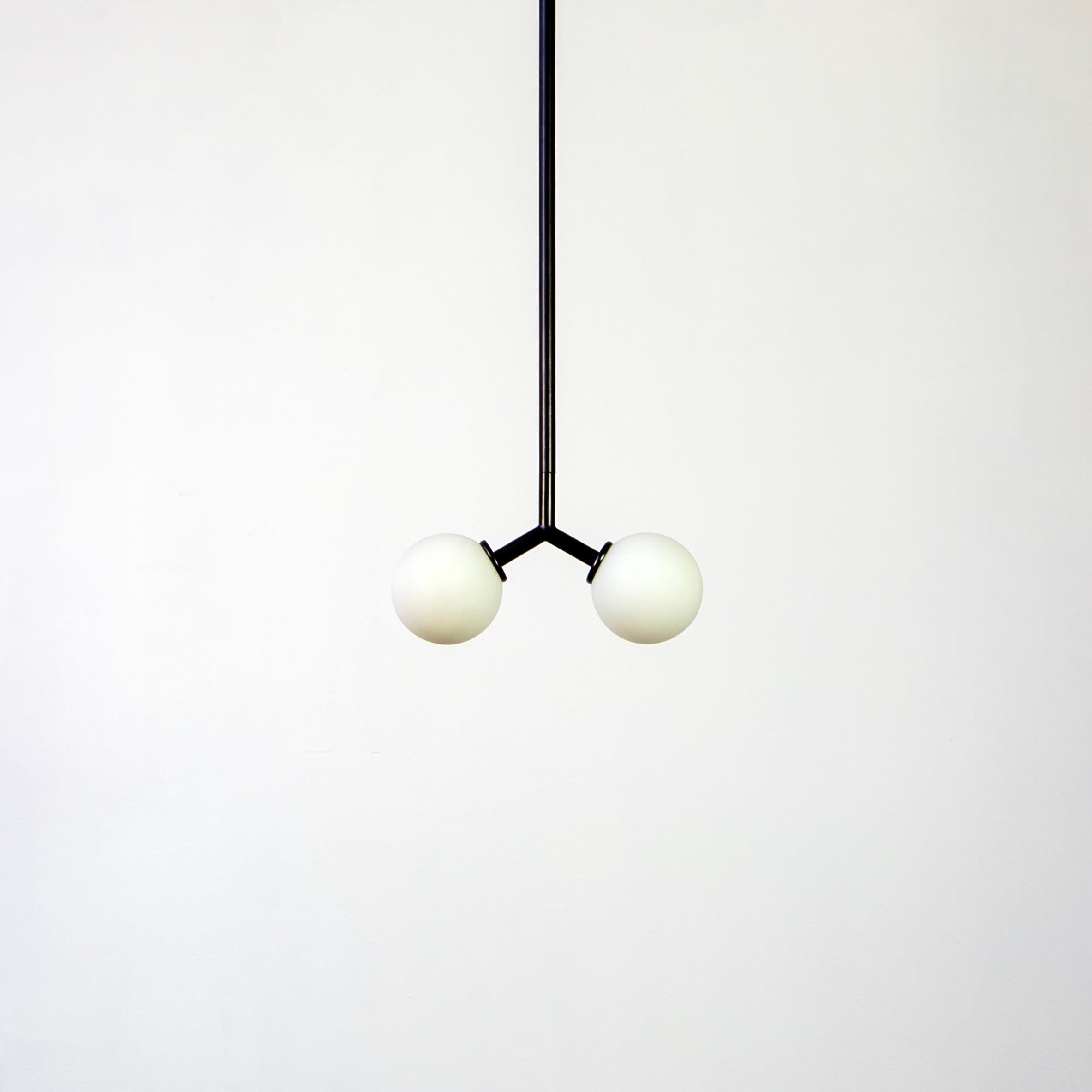 Mini lampada a sospensione Y, di Research.Lighting, nera, vetro da 3 pollici, su ordinazione in vendita 2