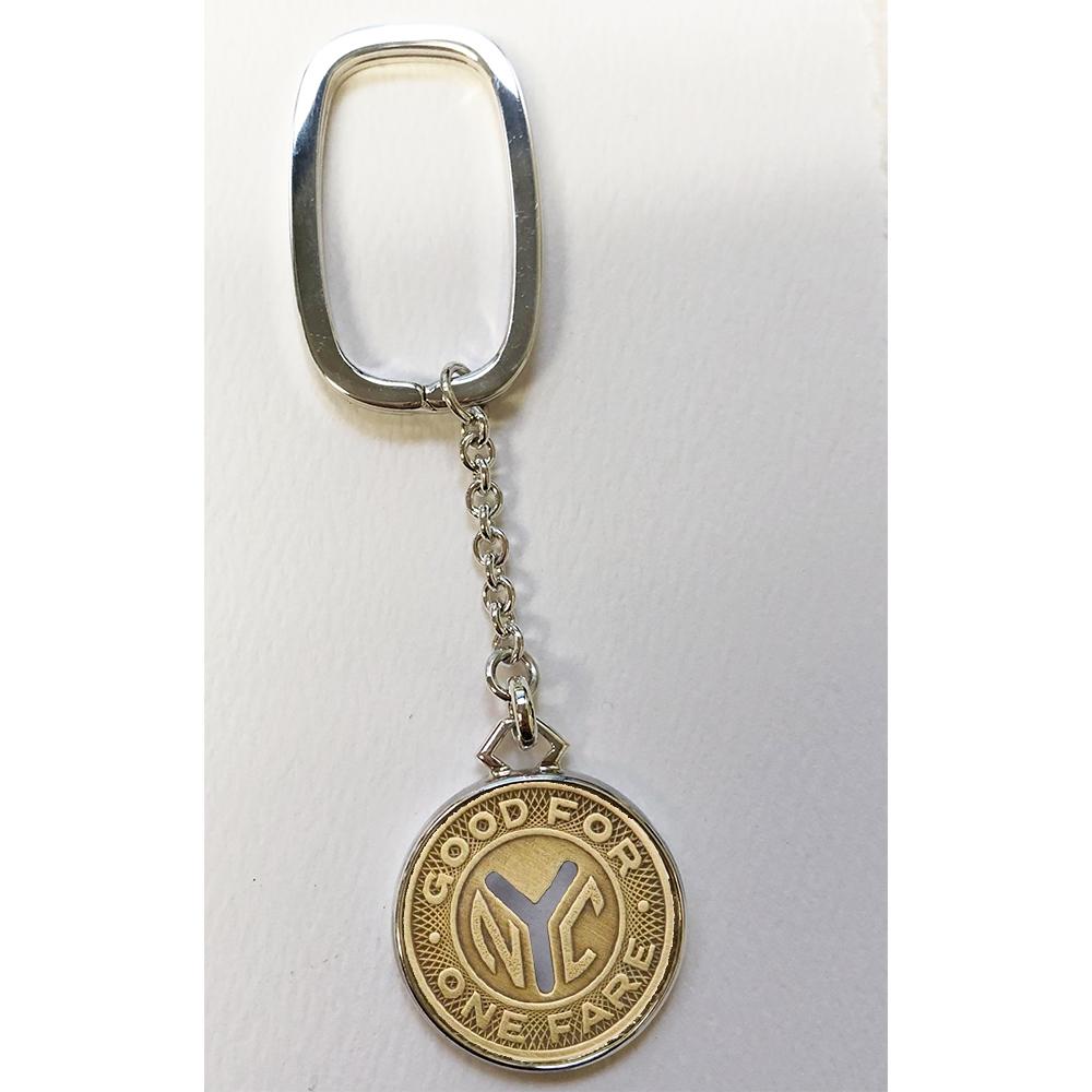„Y“ NYC Subway Token 925 Silber Schlüsselanhänger für Damen oder Herren im Angebot